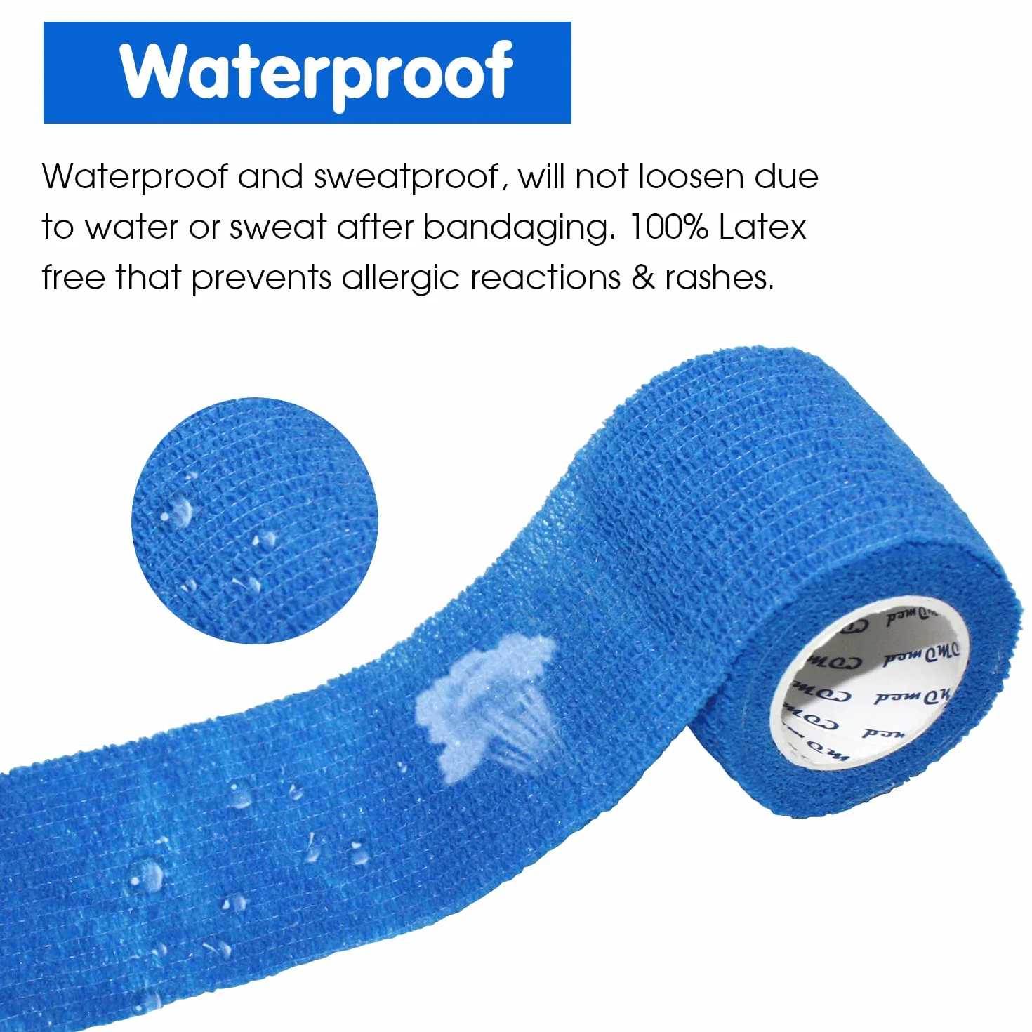 Klejnot bandaż 7,5 cm 3 sztuki samoprzylepny bandaż węglowy Athletic Tape alleray plaster plaster plaster wodoodporny elastyczny bandaż na plaster niebieski