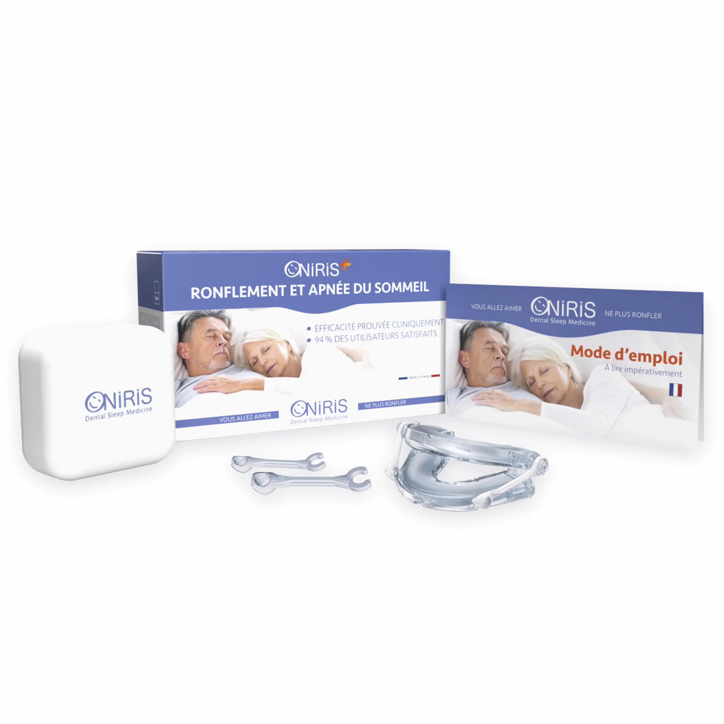 ONIRIS + Orthèse Anti-Ronflement - Validé Cliniquement for l Apnée Du Sommeil - Made in France - Gouttière dentaire - Orthèse d avancée Mandibulaire - Agit sur les causes d'un Mauvais Sommeil