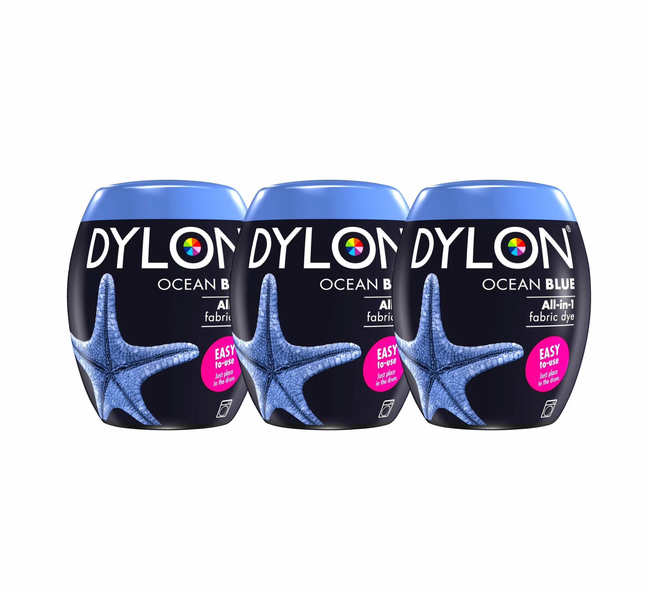 Nowy Dylon 350 g niebieski oceaniczny barwnik maszynowy 3 szt