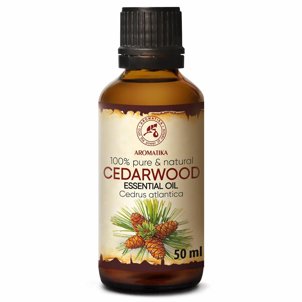 Olejek Eteryczny z Drewna Cedrowego 50 ml - Cedrus Atlantica - Olejek Aromatyczny do Dyfuzora - Aromaterapia - Świece Zapachowe - Mydła - Odświeżanie Powietrza