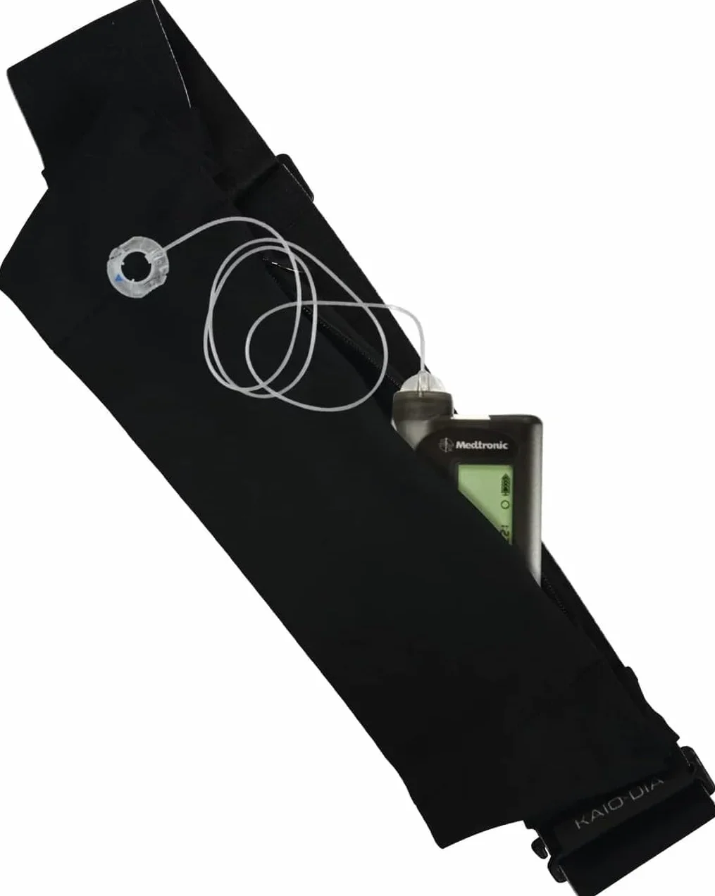 Pas do pompy insulinowej Dia-Belly Belt z kieszenią na zamek i otworami na rurki M/L 70-120 cm