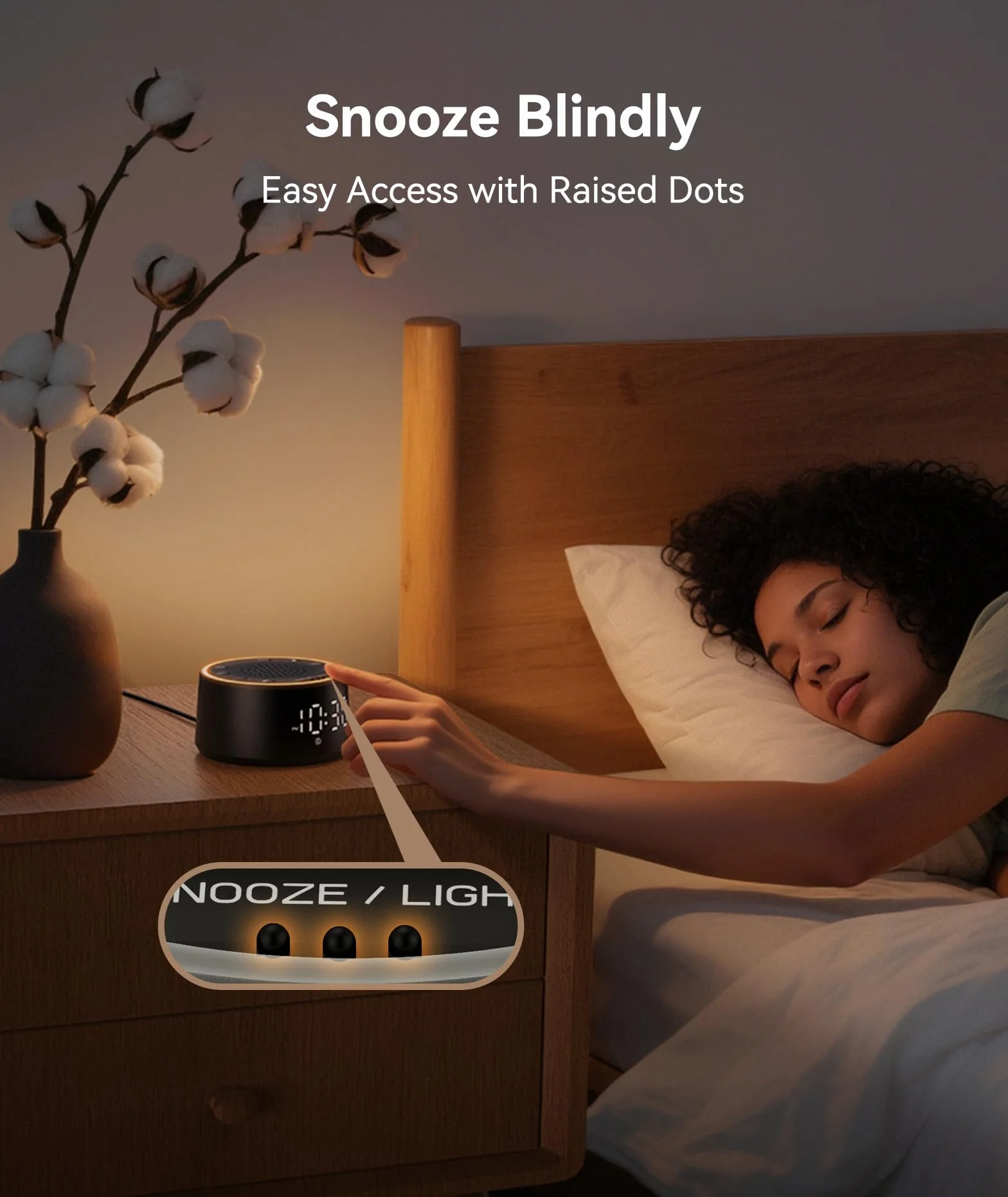 Dreamegg White Noise Machine - D1 Nova biały szum dla niemowląt i dorosłych, 25 uspokajających dźwięków, 10 lampek nocnych, przyciemniany wyświetlacz, budzik bez telefonu dla sypialni, idealna pomoc