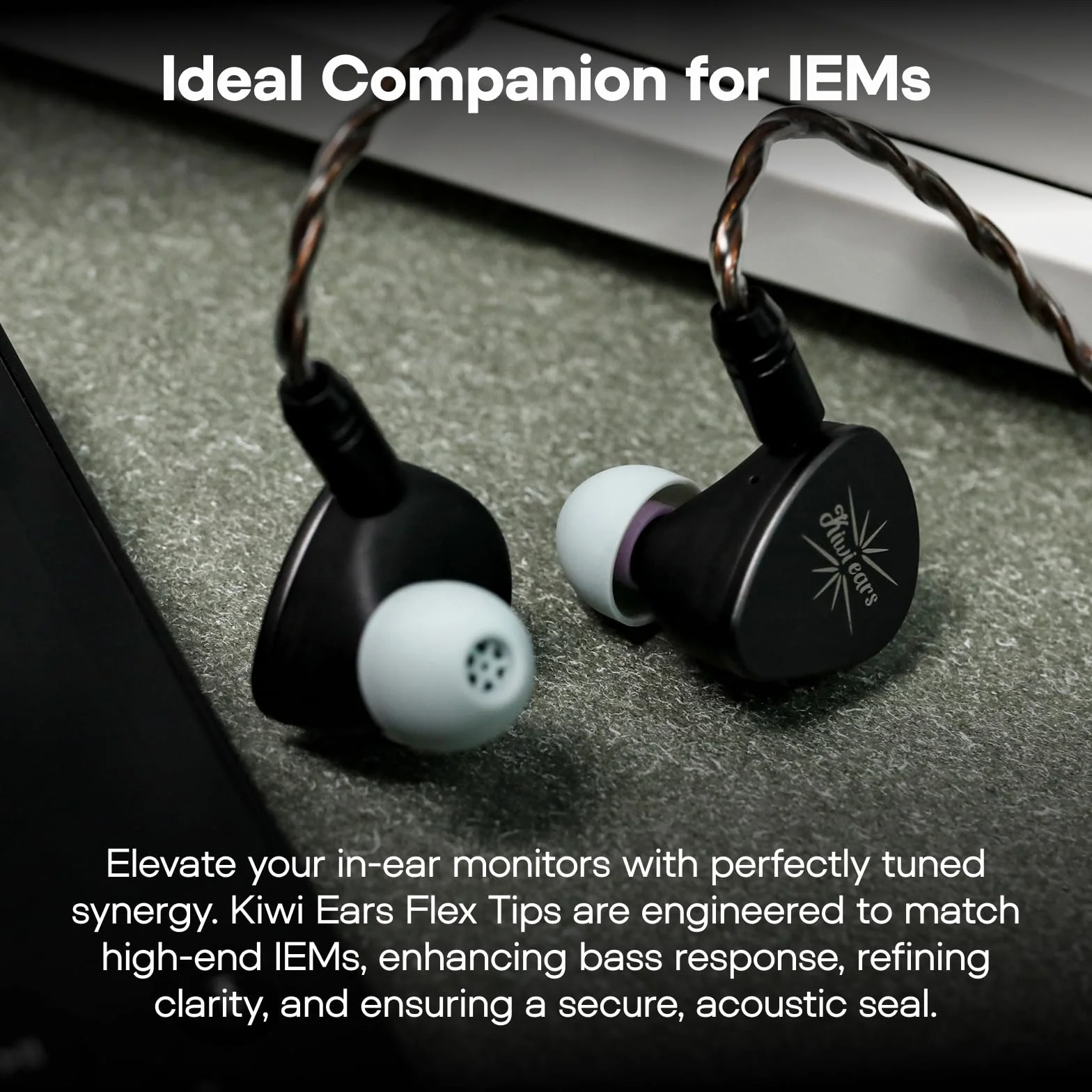 Linsoul Kiwi Ears Flex zatyczki do uszu, zamiennik silikonowych końcówek IEM, 3 pary, rozmiar S/M/L, do KZ ZS10 Pro, Orchestra Lite, Cadenza słuchawki przewodowe/bezprzewodowe (szaro-różowe)