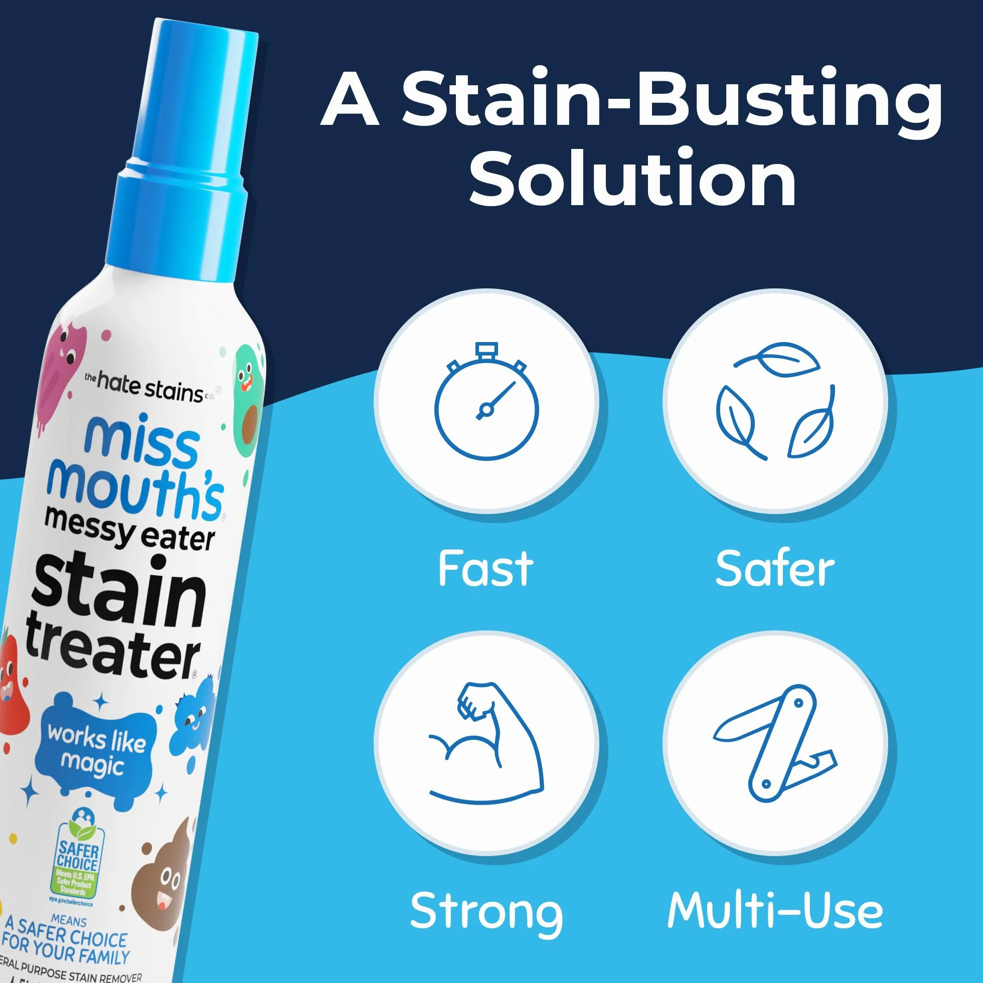 Hate Stains Co. Odplamiacz do ubrań 120 ml spray do usuwania plam woskowych