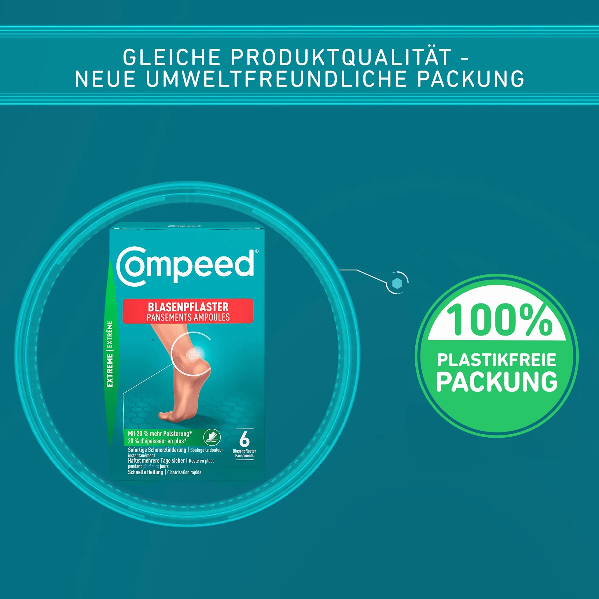 Compeed Na Pęcherze Extreme Plaster Hydrokoloidowy, 6,8 cm x 4,2 cm x 6 sztuk