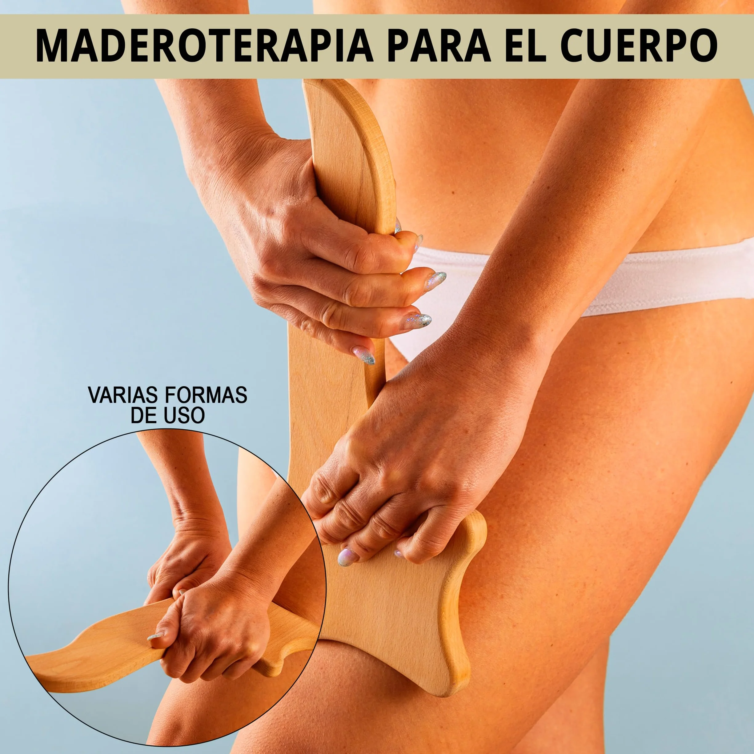 Drewniany stół do masażu Maderoterapia - Łopata drenaż limfatyczny Nogi - Gua Sha Body - Masażer antycellulitowy Drewno Drewna Terapia - Naczynia Drewniane Ciało Drewniane.