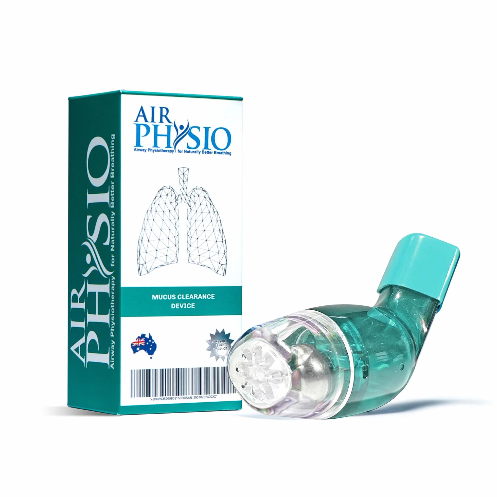 AirPhysio Zdrowie i dobre samopoczucie naturalne urządzenie do usuwania śluzu z bezpłatną ochronną torbą do przechowywania.