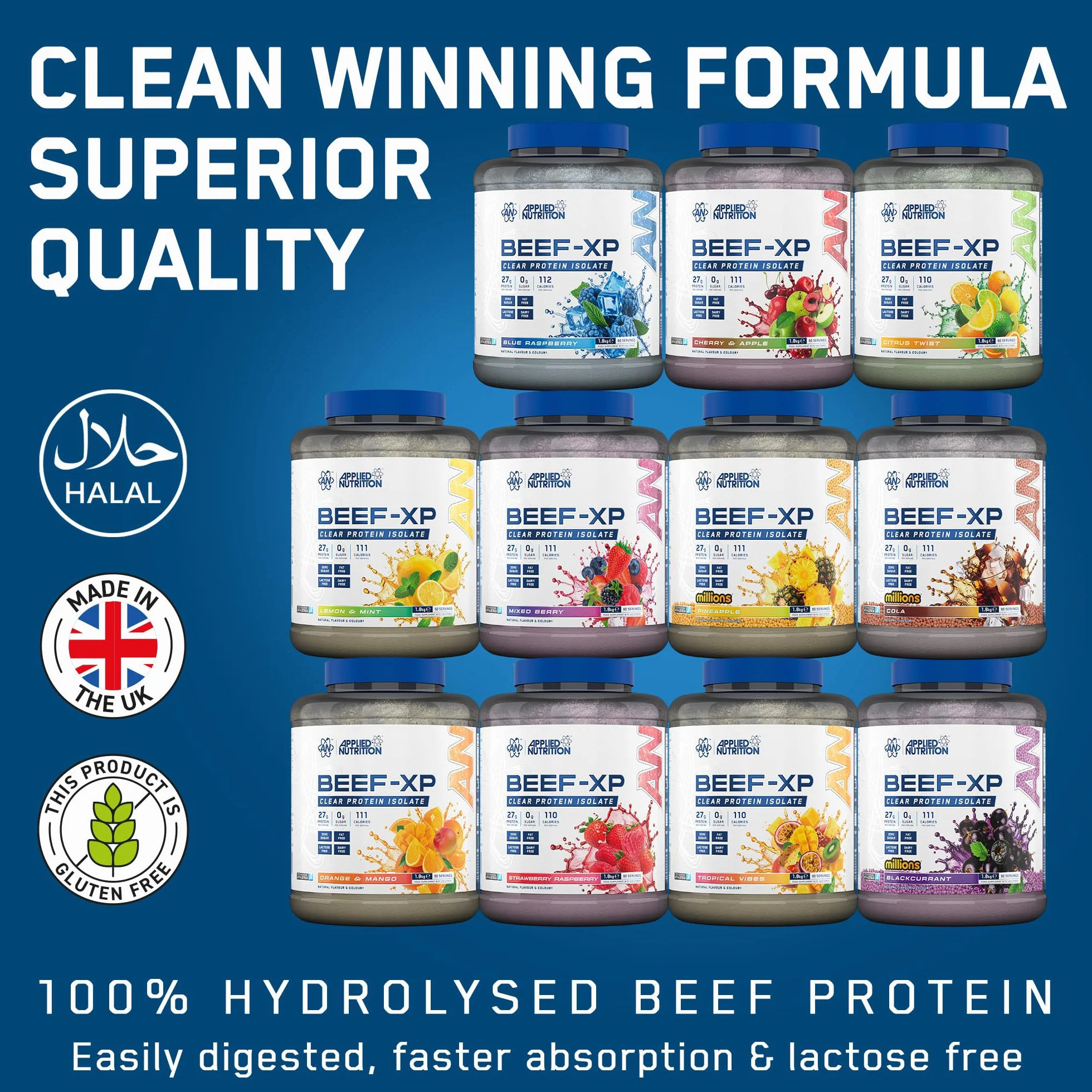Applied Nutrition Beef-Xp Strawberry & Raspberry 1.8Kg