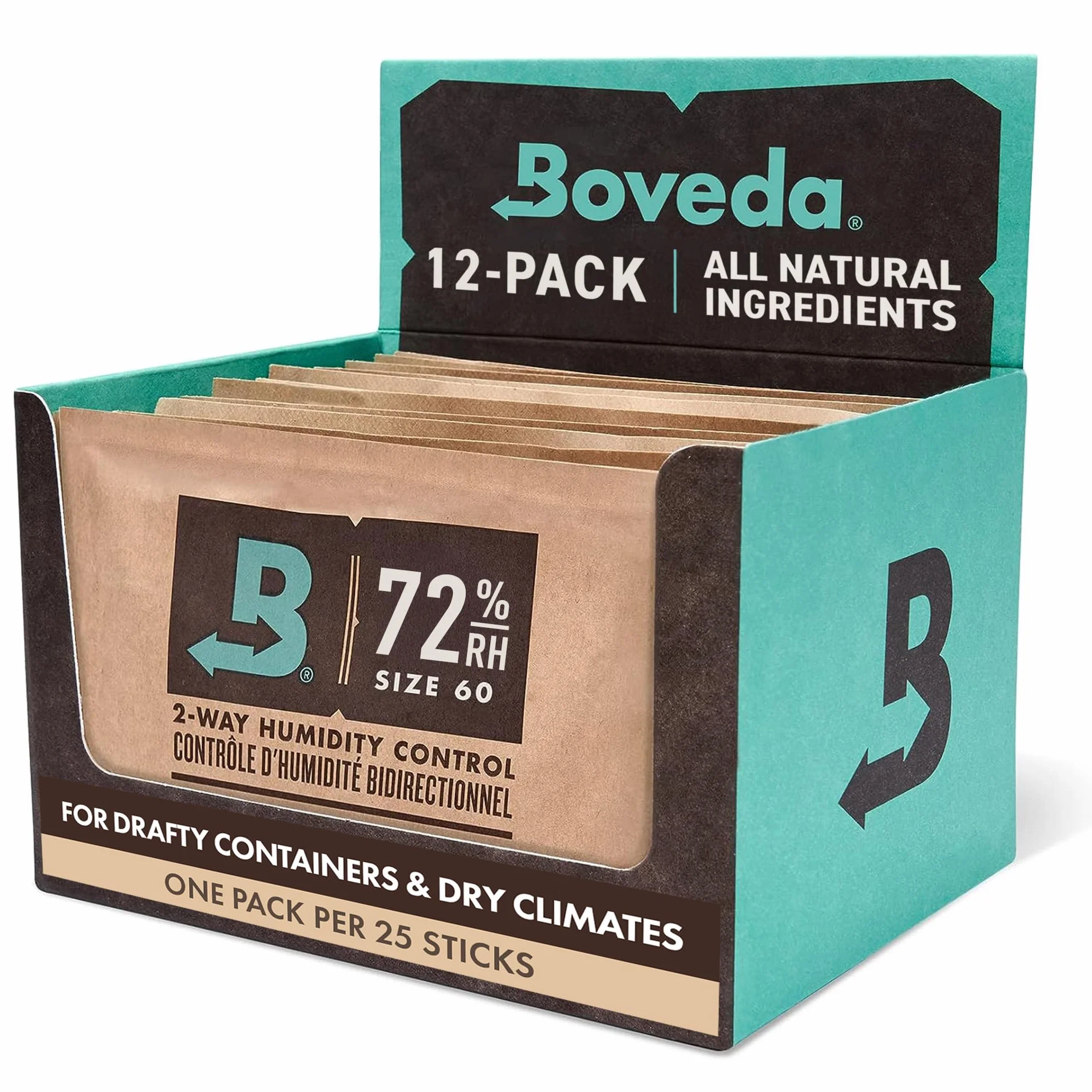 Boveda do cygar 2-kierunkowa regulacja wilgotności 72% rozmiar 60 12 szt.