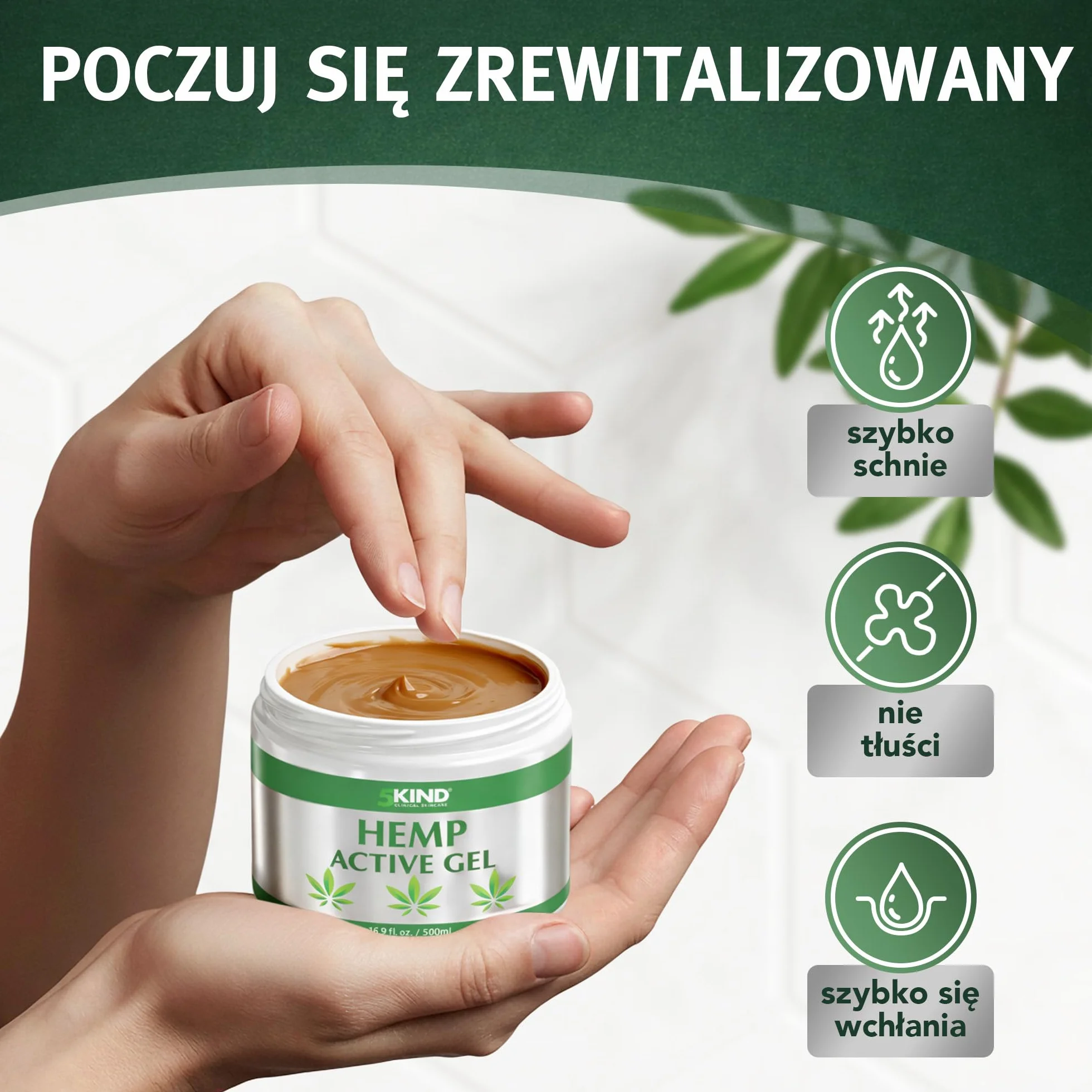 Aktywny żel konopny do mięśni i stawów 500 ml – uspokajająca formuła z olejkiem konopi