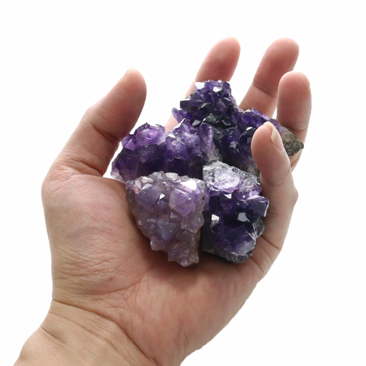 Raw Amethyst Stones and Crystals Rock,Naturalne Amathesis Crystal Clusters,Geodes with Crystals,Prawdziwe kryształy ametystu Geode,Kamienie szlachetne,Kryształy lecznicze (0,11 funta)
