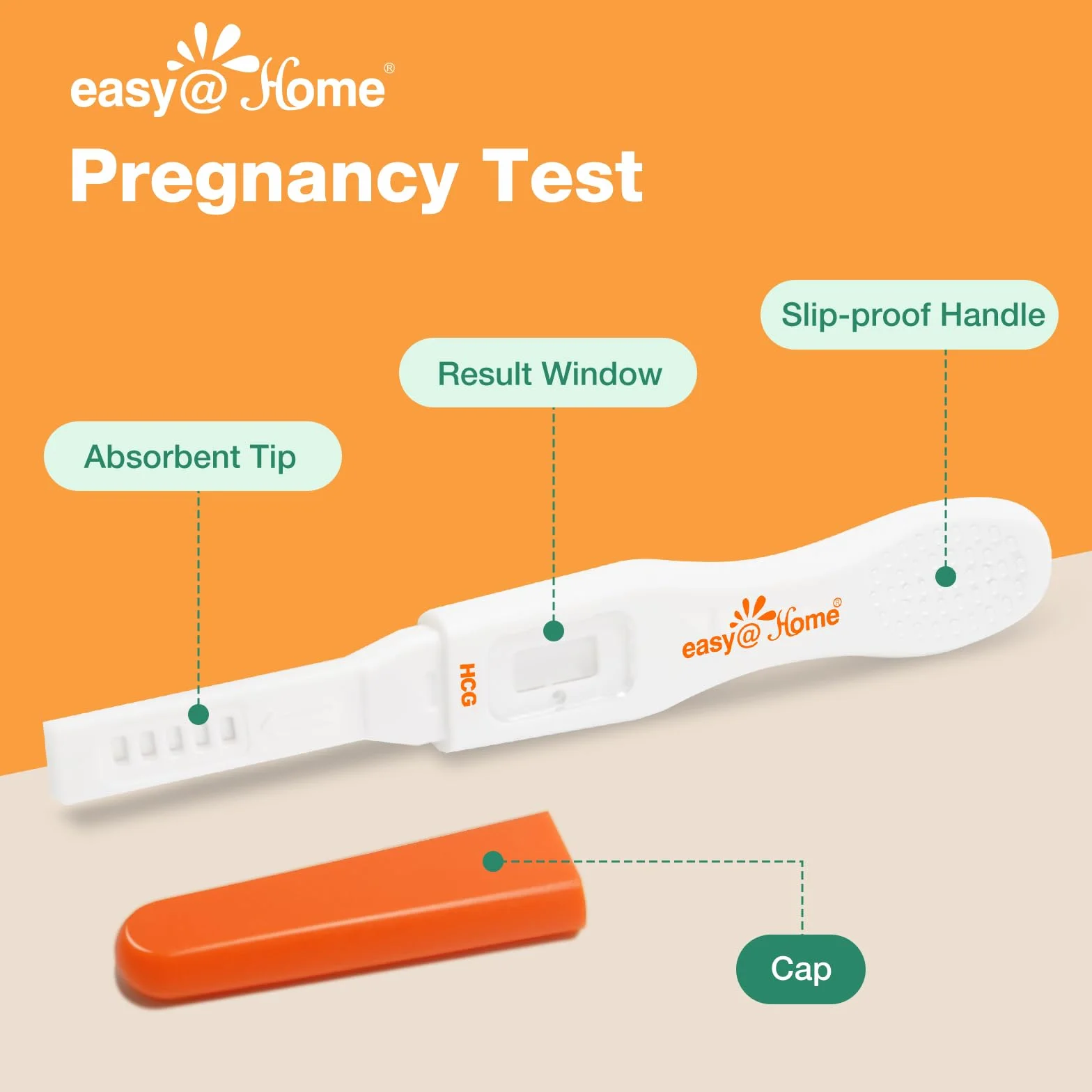 Easy@Home Testy ciążowe HCG 10mIU/mL 3 szt. z aplikacją Premom