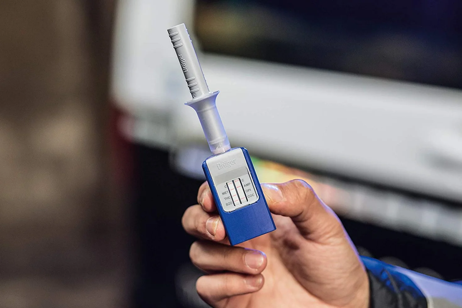 Dräger DrugCheck 3000 | 3X 6-panelowe testy leków na ślinę do użytku domowego | jednorazowego użytku | wykrywa THC, metamfetaminę, amfetaminę, benzodiazepinę, kokainę i opipaty