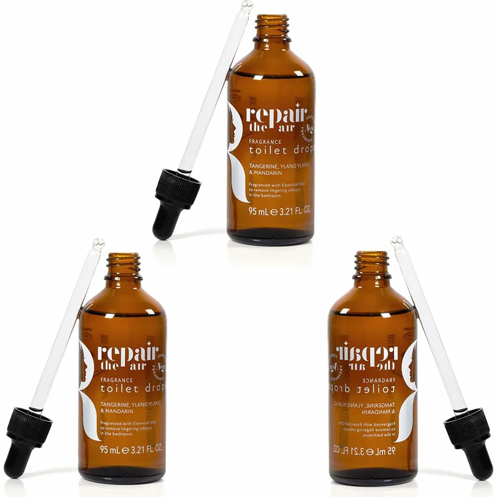 Repair the Air Fragranced Toilet Drops, with Tangerine, Ylang Ylang and Mandarin Essential Oils, 95ml TRIO