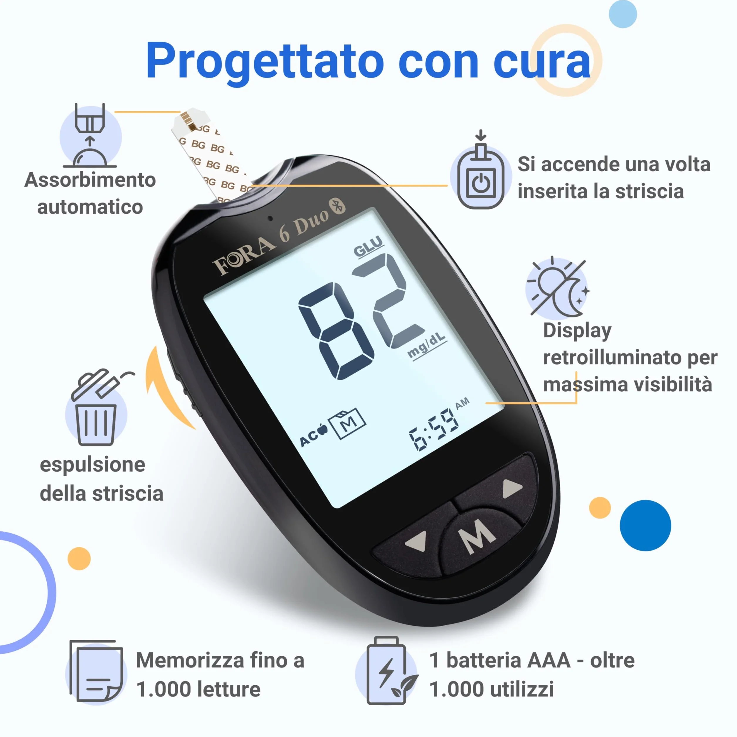 FORA Mg/dl urządzenie do pomiaru cukru we krwi (mg/dl) zestaw 25 sztuk, pakowane pojedynczo paski do pomiaru cukru we krwi, hematotyny i hemoglobiny (3 w 1: BG, HCT, HB)*2