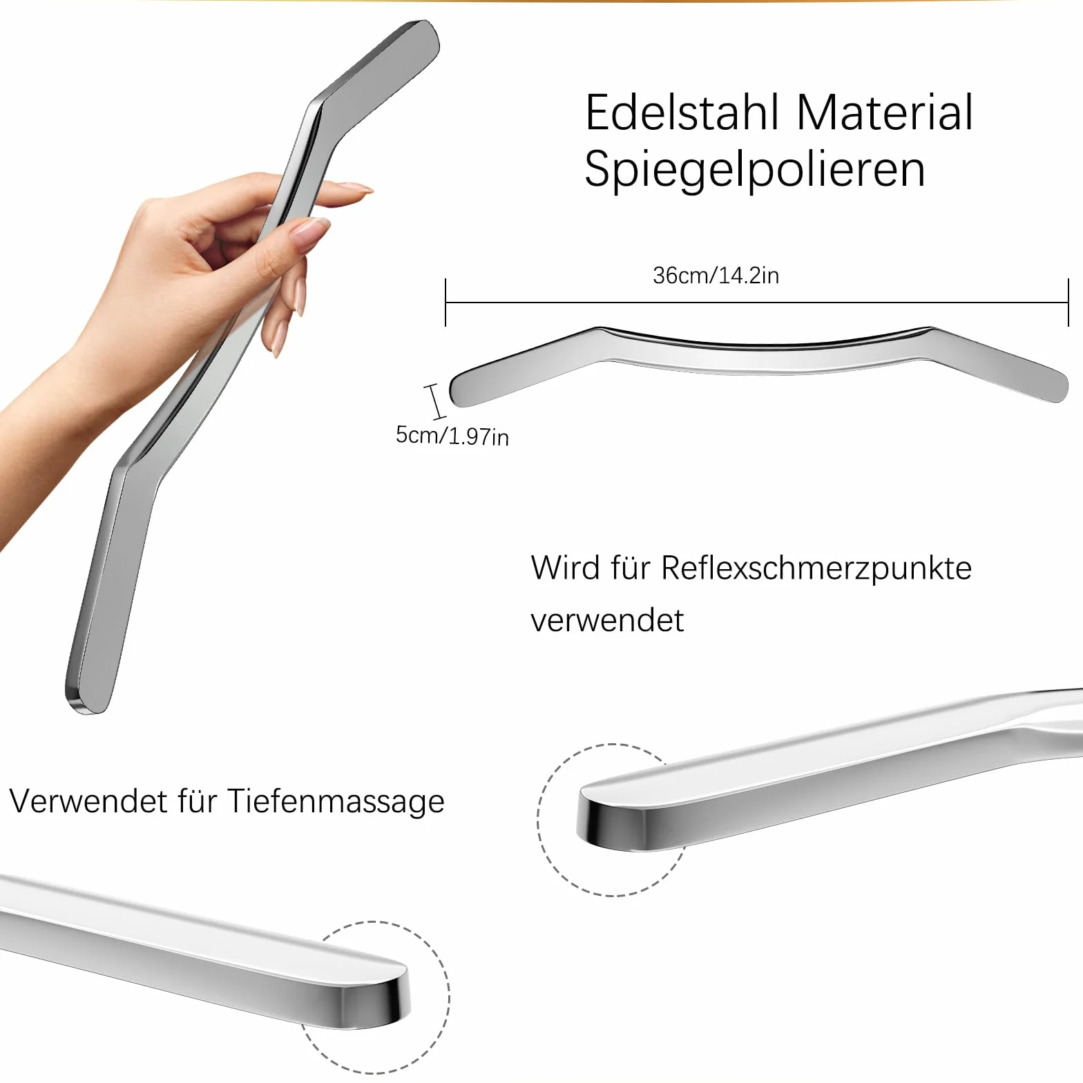 Gua Sha skrobaczka ze stali nierdzewnej IASTM do masażu tkanek miękkich