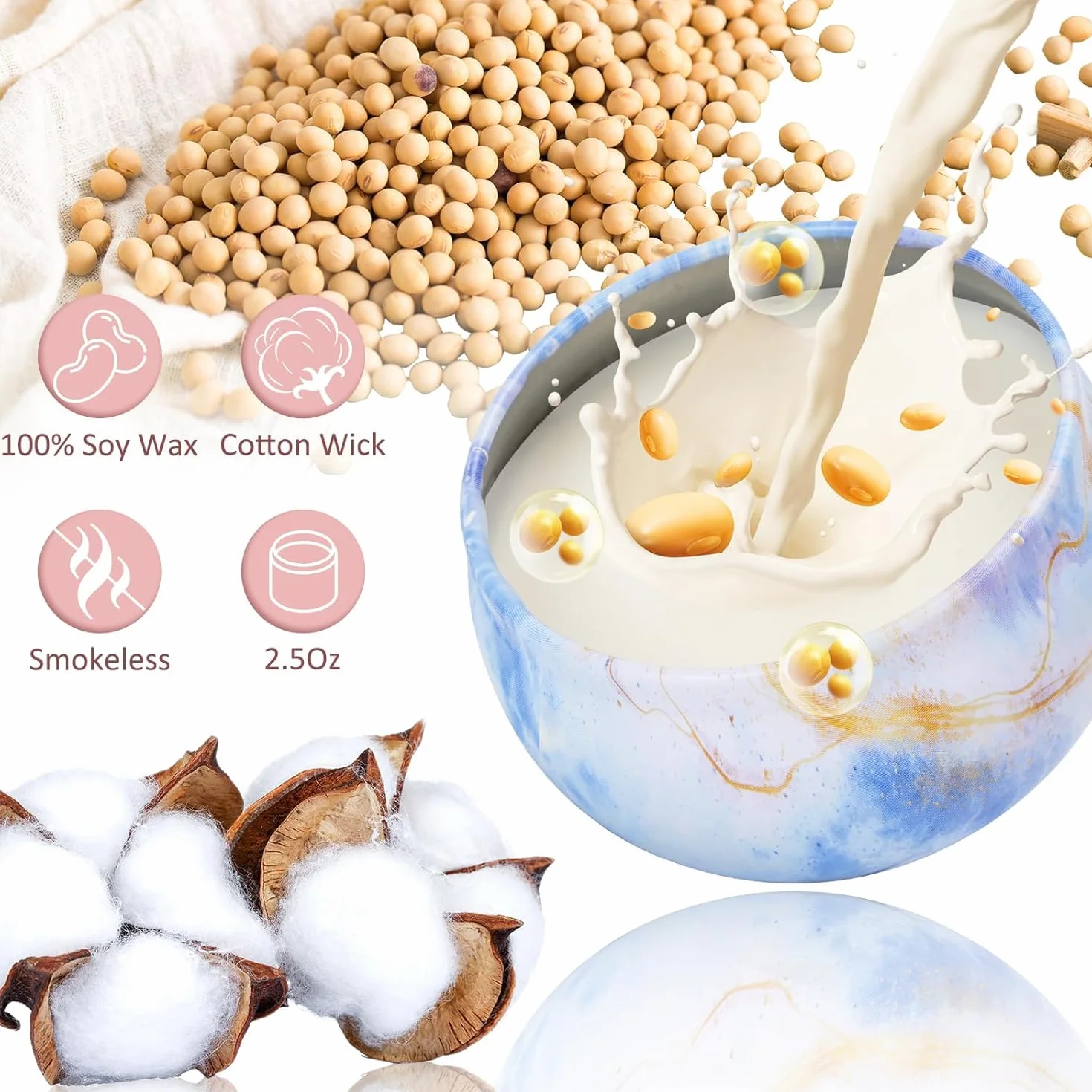 Zestaw świec zapachowych, 12-pak świec zapachowych do domu, trwały wosk sojowy, zestaw świec do aromaterapii, prezenty urodzinowe dla kobiet, z pudełkiem prezentowym, prezenty na Dzień Matki