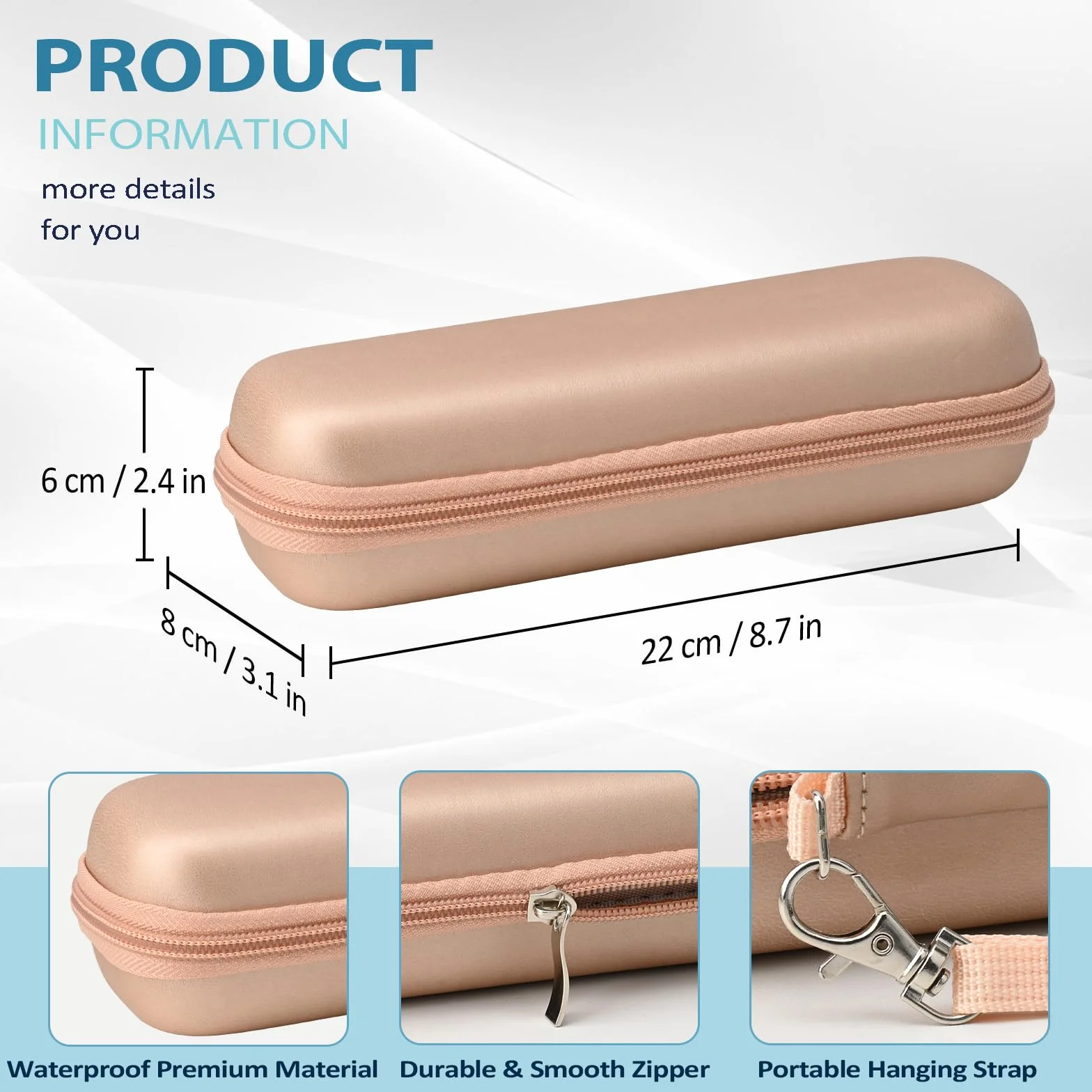 Etui Podróżne na Szczoteczkę Elektryczną do Oral B iO/Pro i Philips Sonicare, Twarde Przenośne Etui, 2 Sztuki, Czarny + Różowe Złoto