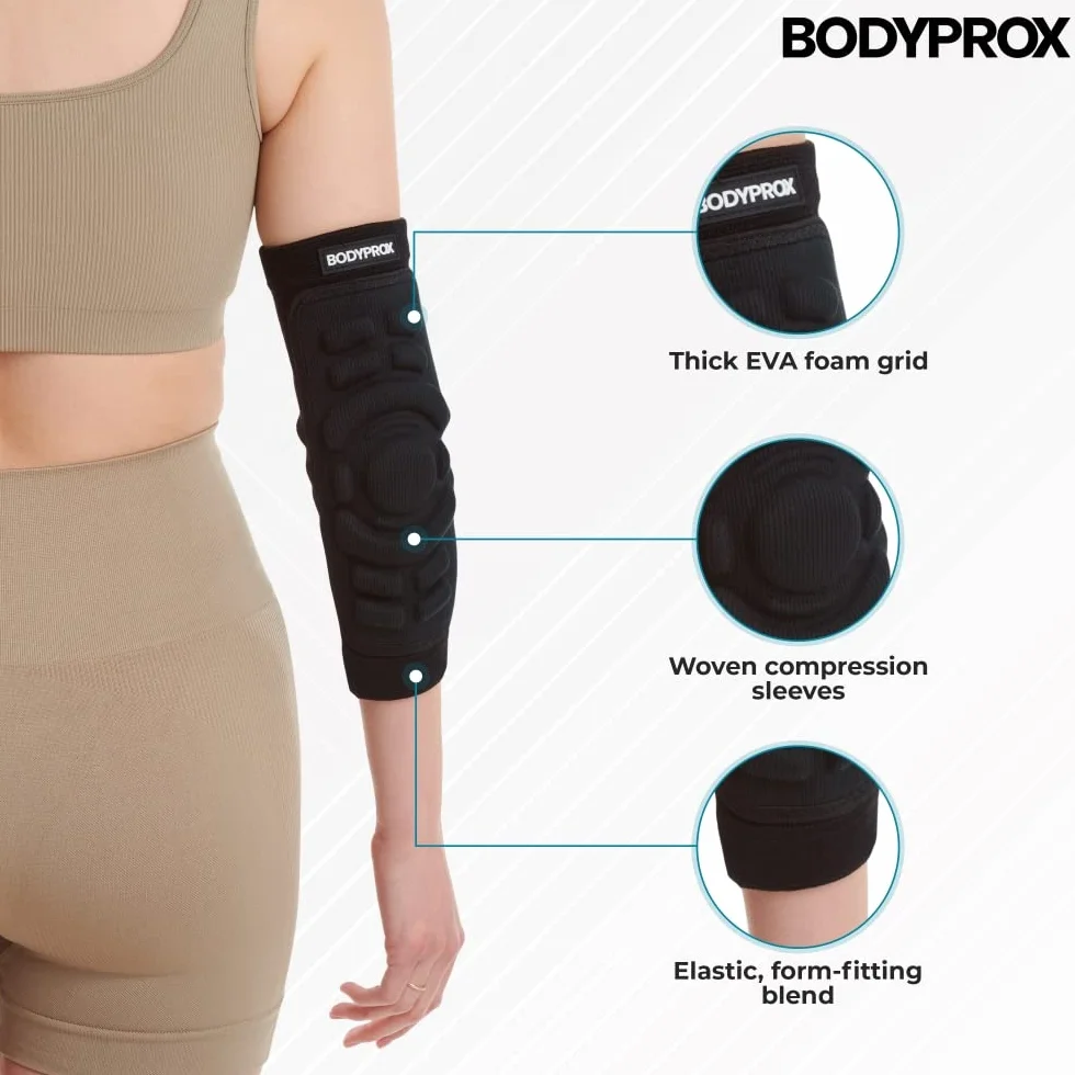 Bodyprox Ochraniacze łokci 1 para, rękaw ochronny łokci (L)