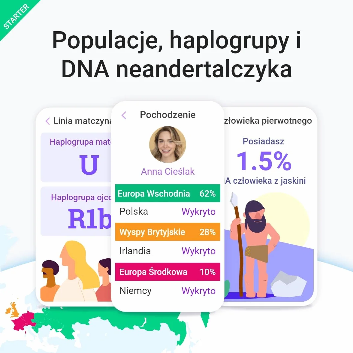 tellmeGen DNA Test Starter Pochodzenie Cechy Wellness 90 raportów