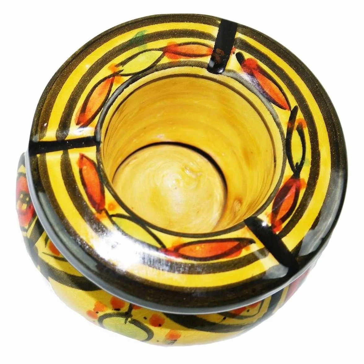 Marokańska popielniczka ceramiczna orientalna duża żółta