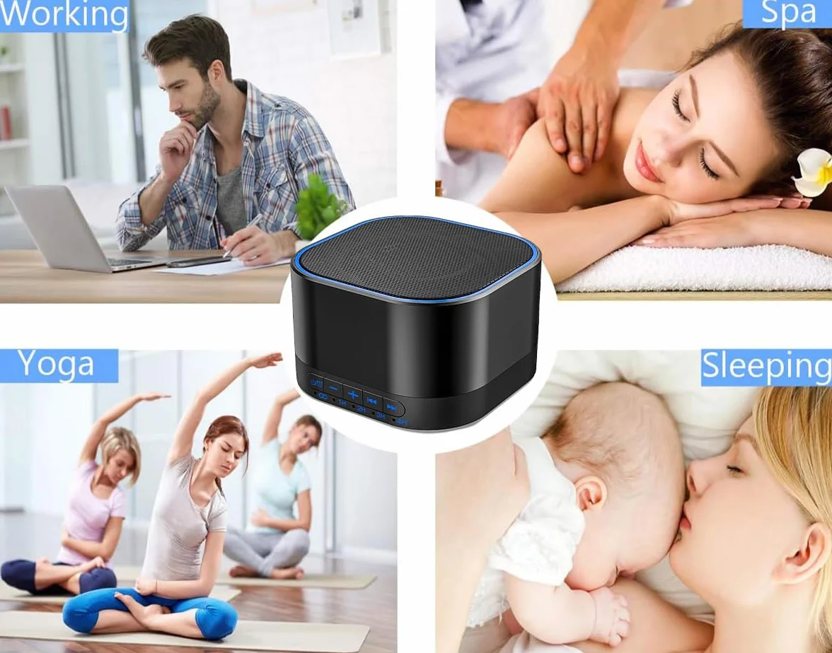 Magicteam Sound Machine White Noise Machine 32 poziomy głośności, zasilany prądem zmiennym lub USB, timer, terapia dźwiękiem