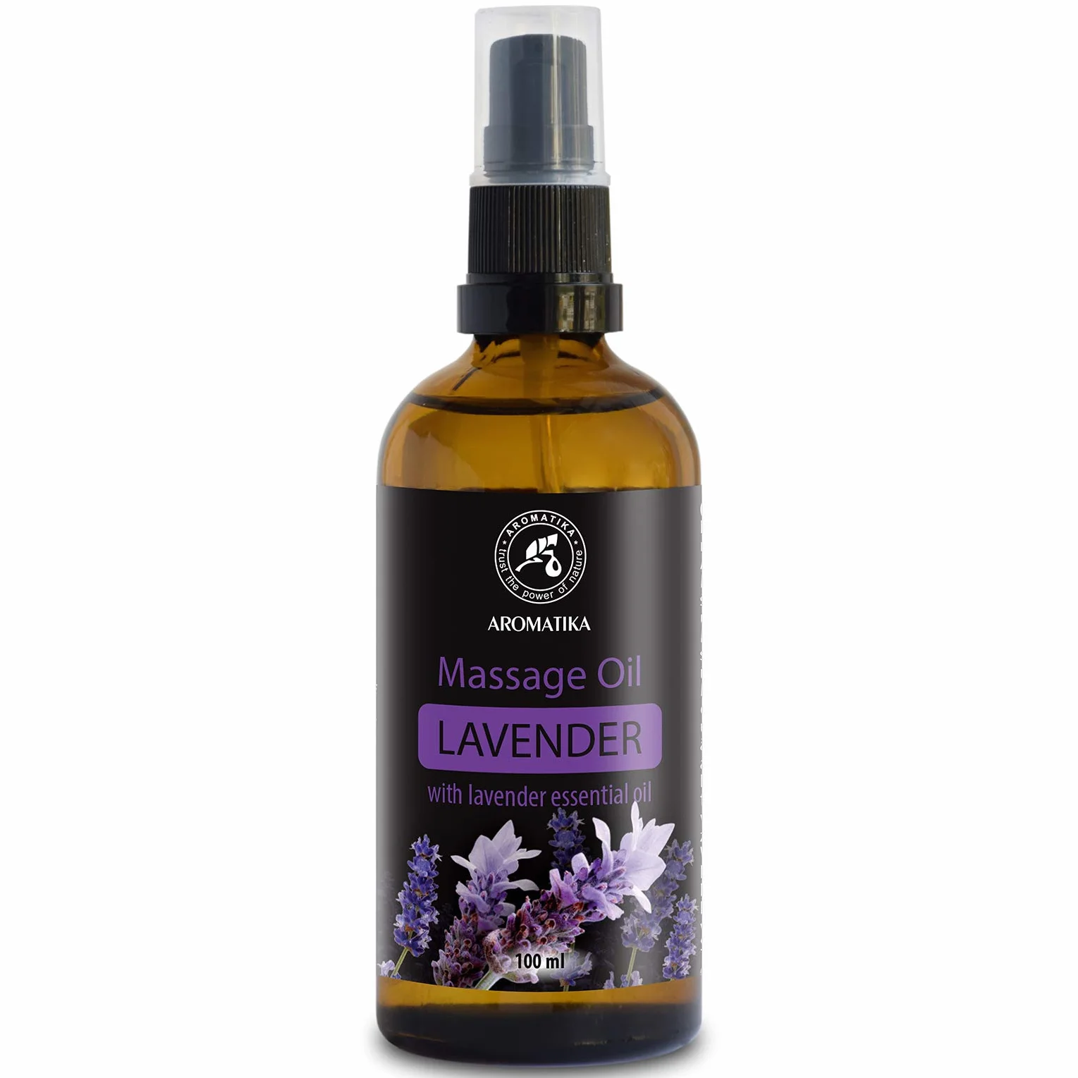 Lavender Massage Oil 100ml - 100% Natural Lavender Body Massage Oil - Natural Cosmetics - De-Stress - Good Sleep - Calming - Skin Care - Beauty - Body Massage - Soft Relaxing Aroma Oil