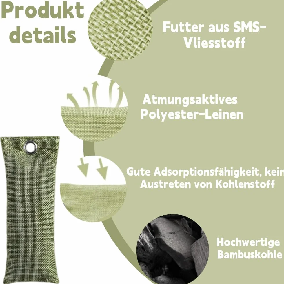 Voarge 4 sztuki aktywnego węgla usuwającego zapachy butów, worek dezodorant do butów, poduszki na buty z bambusem aktywnym węglem przeciwzapachowym, naturalna suszarka do butów, 4 sztuki