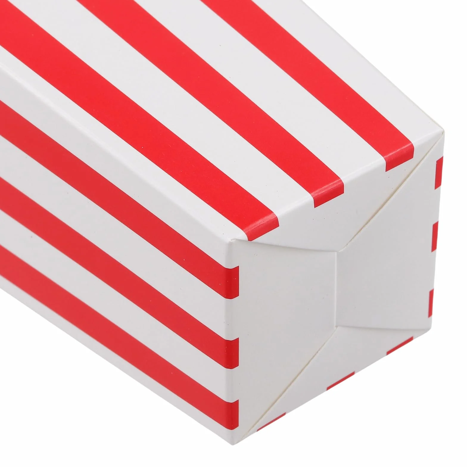 120 sztuk pude?ek na popcorn, torebki na popcorn, 7 x 5 x 11,5 cm, czerwone i bia?e torebki na popcorn w paski, ma?e, pasuj? do kina, na imprezy, przek?ski i s?odycze