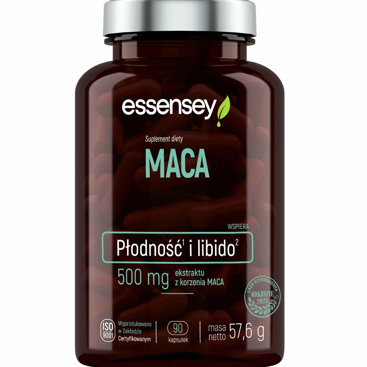 ESSENSEY - MACA I 500 mg I 90 kapsułek I Wspiera płodność i libido¹ I Dla wegetarian I Kapsułka celulozowa
