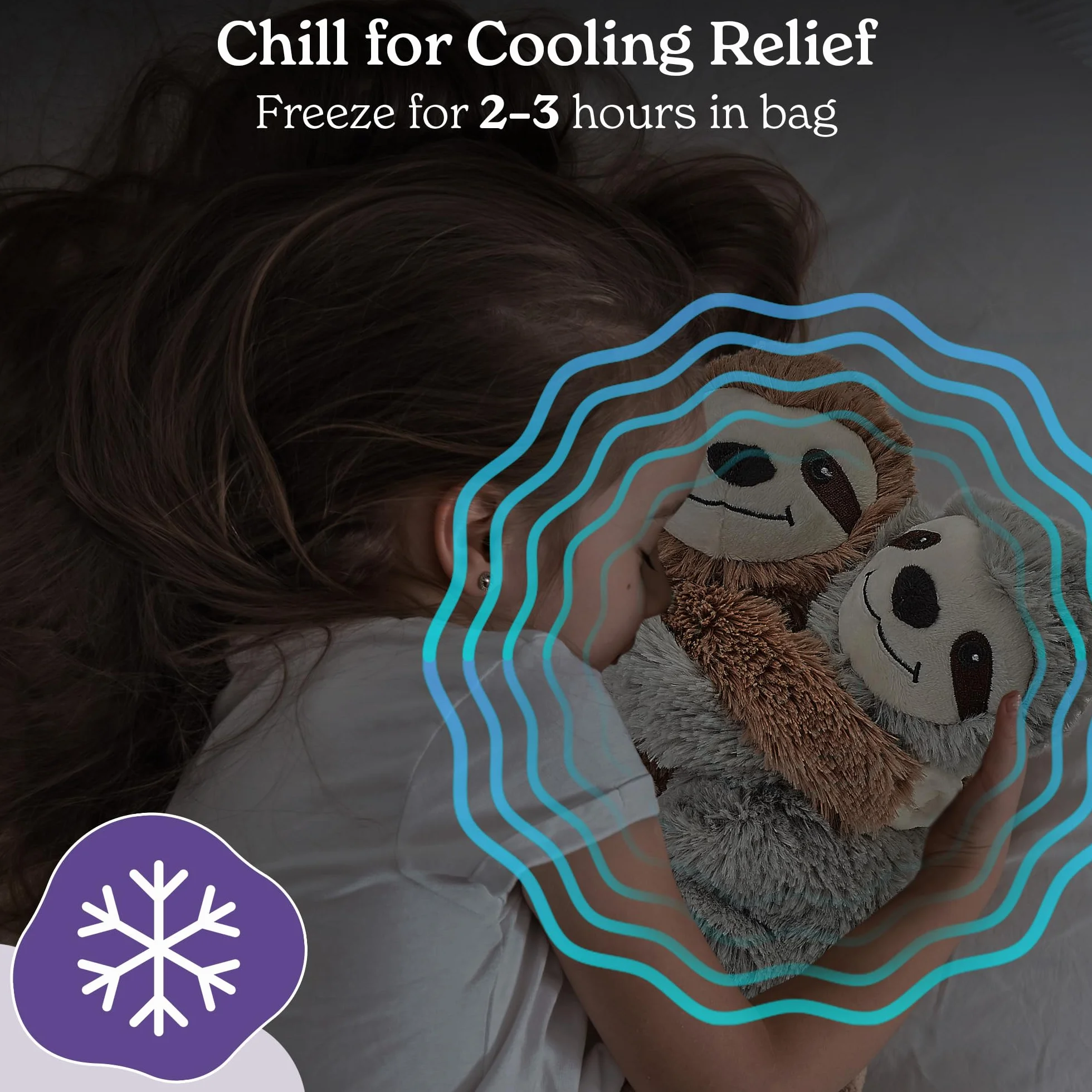 Warmies Warm Hugs Sloth Podkładka rozgrzewająca, podkładki grzewcze przytulak do mikrofalówki, delikatnie pachnący francuską lawendą, podgrzewany, przytulny leniwiec, który łagodzi lęk i ból