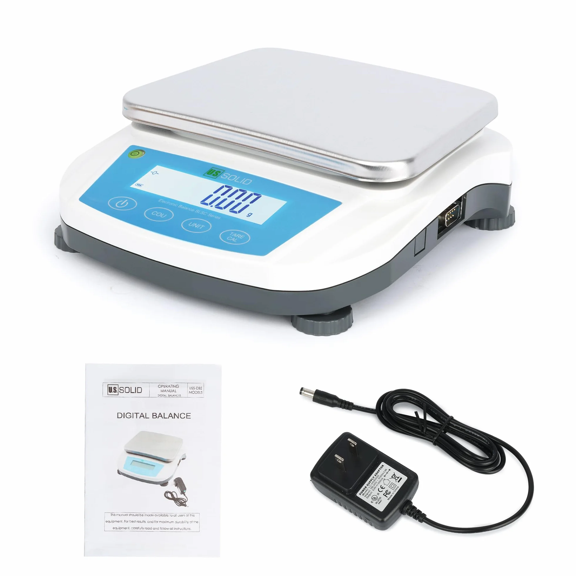 U.S. Solid Waga precyzyjna, waga laboratoryjna, 5000 g x 0,01 g, interfejs RS232, AC 100V-240V