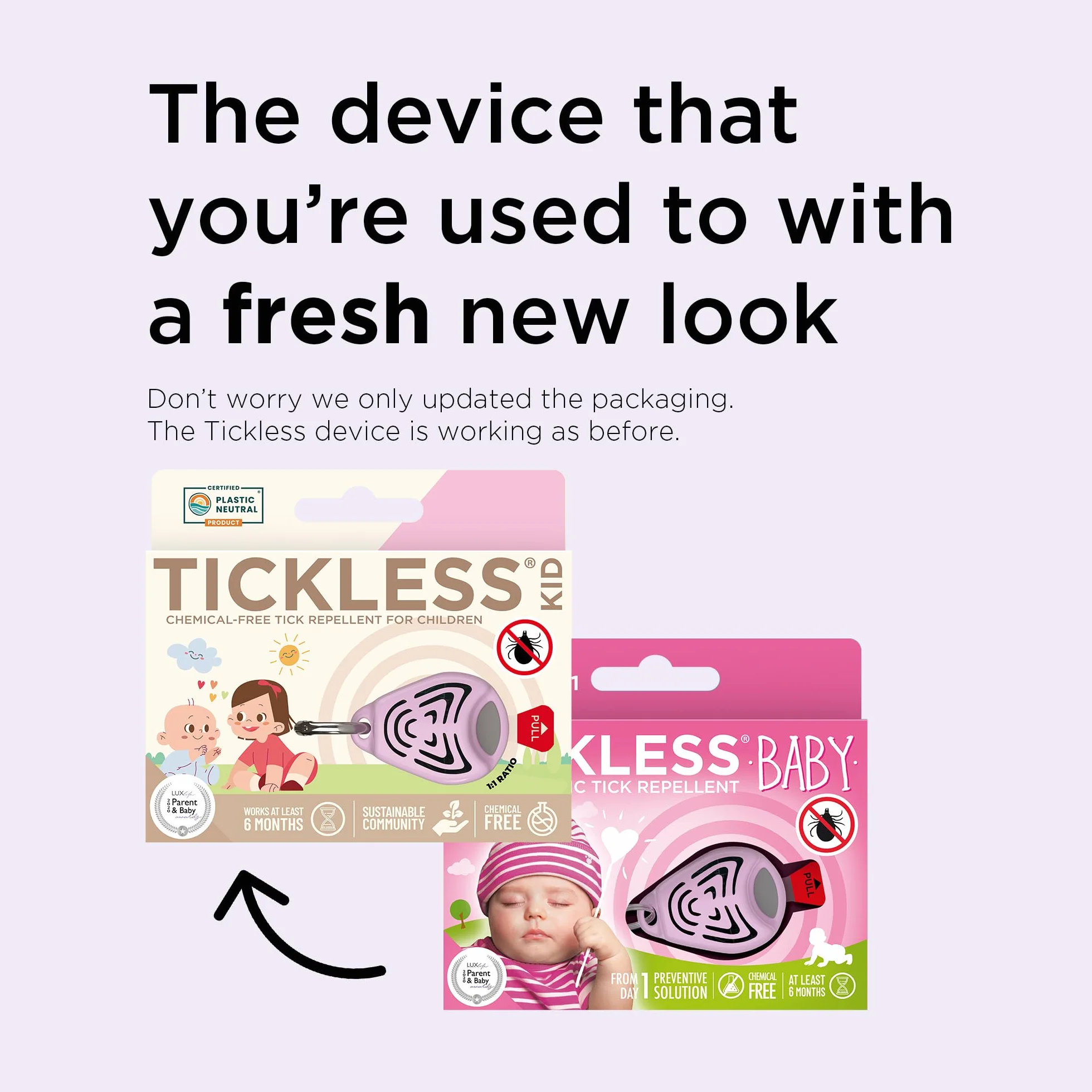 Tickless Baby - ultradźwiękowa ochrona przed kleszczami i pchłami dla dzieci - różowa