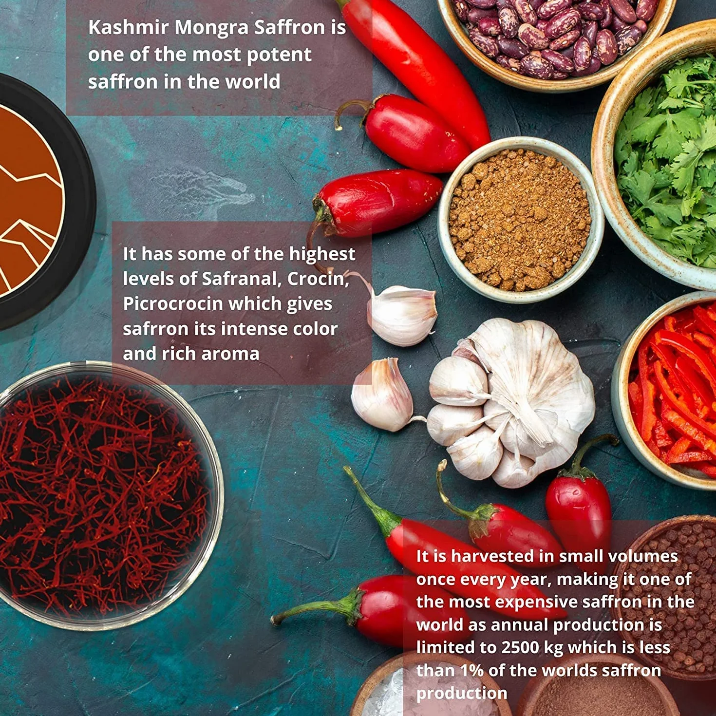 Namo Organics Safran Kashmiri Kesar oryginalny czysty i organiczny szafran dla kobiet w ciąży 100% czystość laboratoryjna jakość A++ Kashmiri Kesar/Saffran