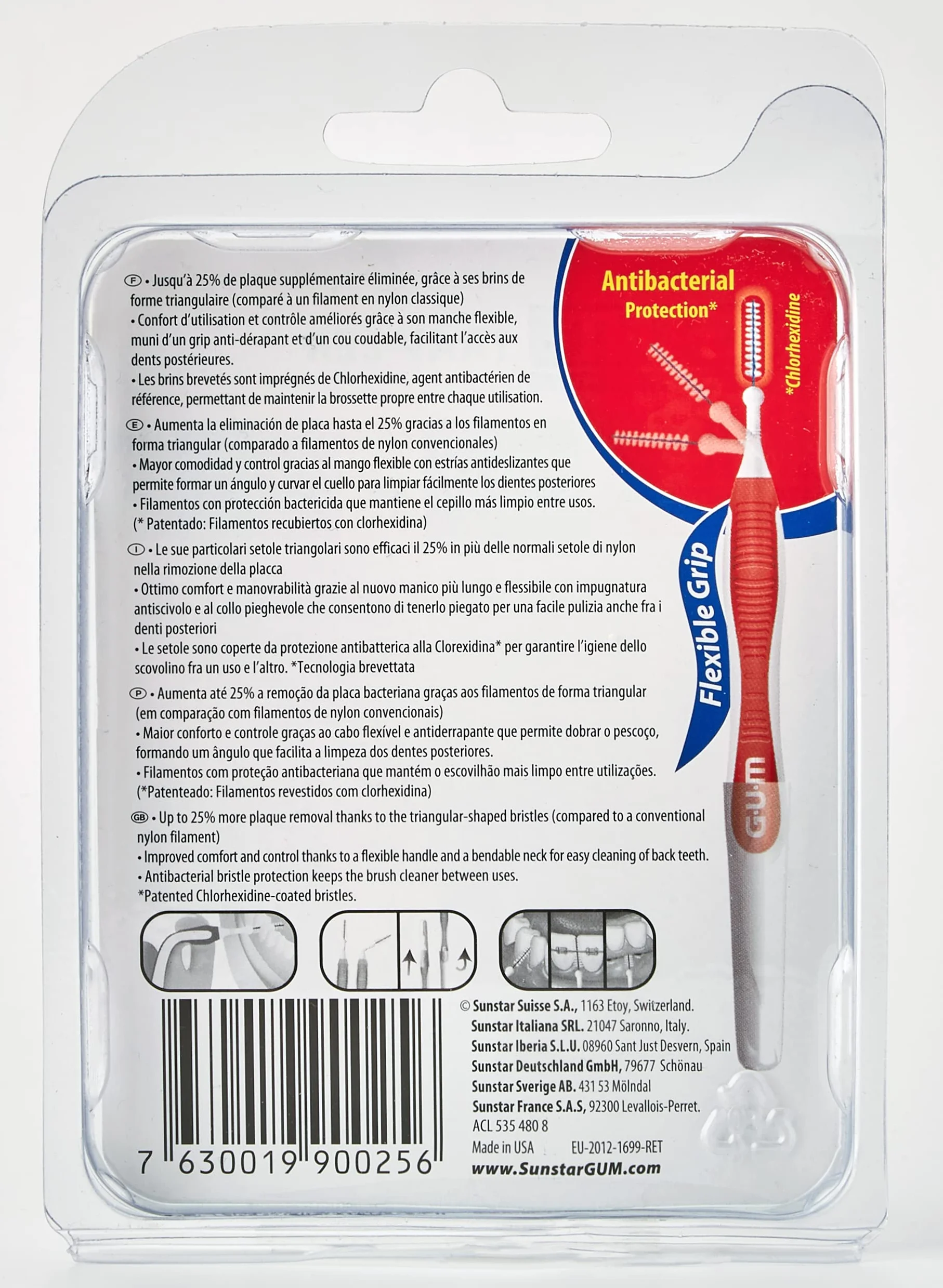 Gum Travler zestaw szczotek do czyszczenia 80 ml 9 sztuk