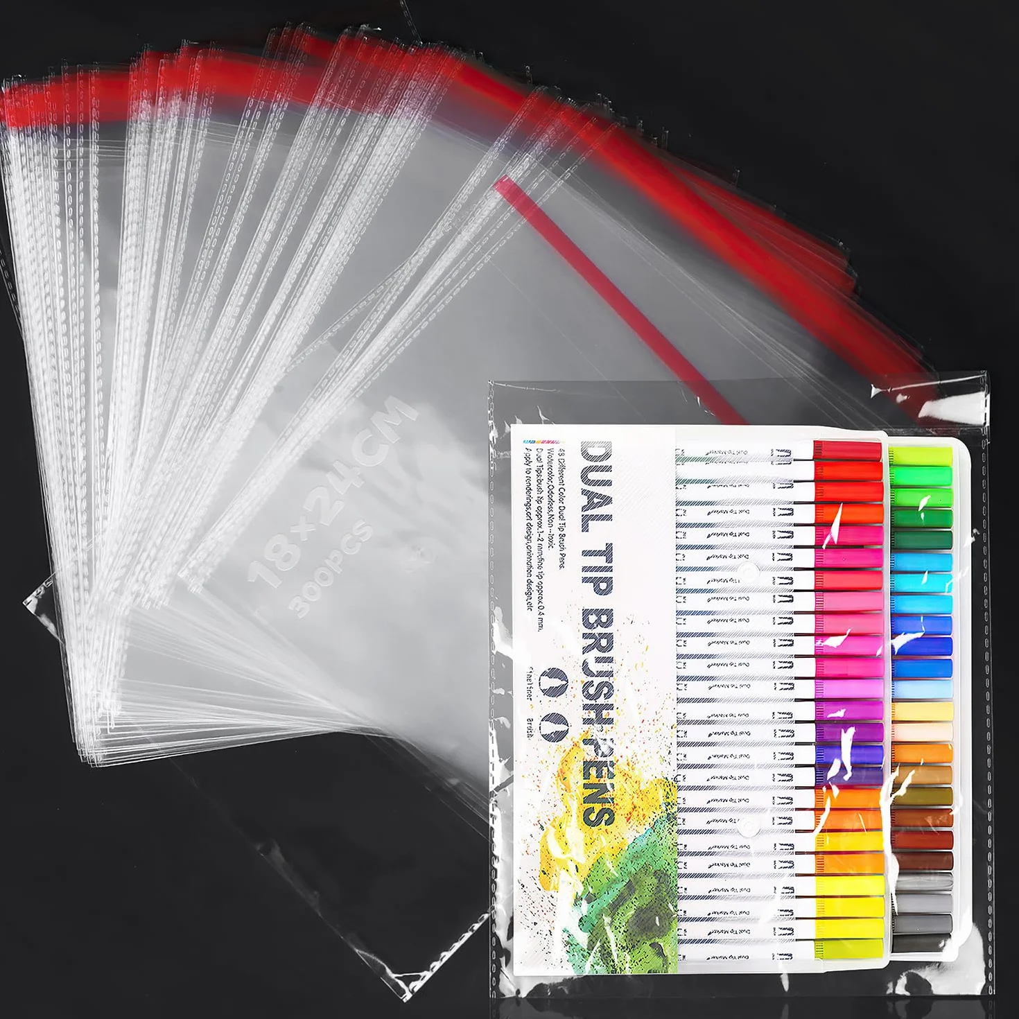 Przezroczysta plastikowa saszetka 300 szt., 18 x 24 cm, celofan, przezroczysta, samoprzylepna saszetka z tworzywa sztucznego OPP do ulotek na przyjęcie weselne torby na prezenty ślubne i szpilki do