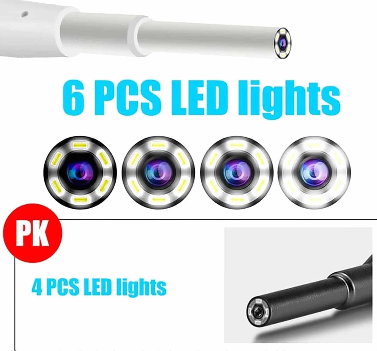 Przenośny cyfrowy Otoskop, Czyściciel uszu z obiektywem HD 1080P 3,9 Mm z 4,3 cala i 6 diodami LED IPS, przenośny zasięg ucha dla dorosłych, dzieci i zwierząt domowych