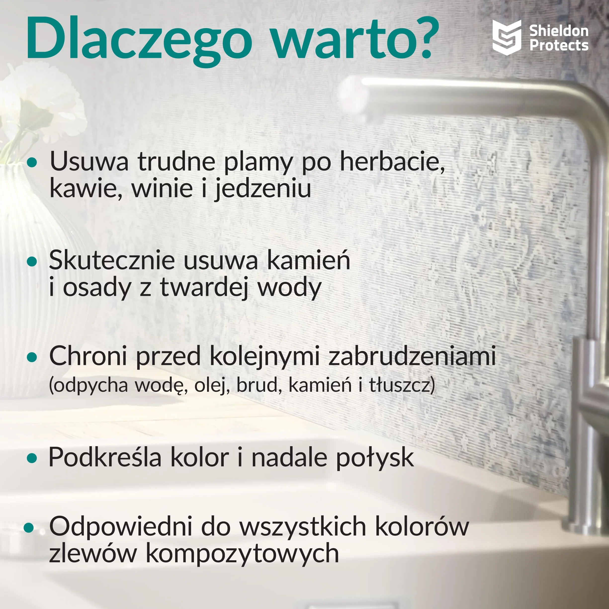 Shieldon Sink Restorer Zestaw do czyszczenia zlewu granitowego 3-etapowy system