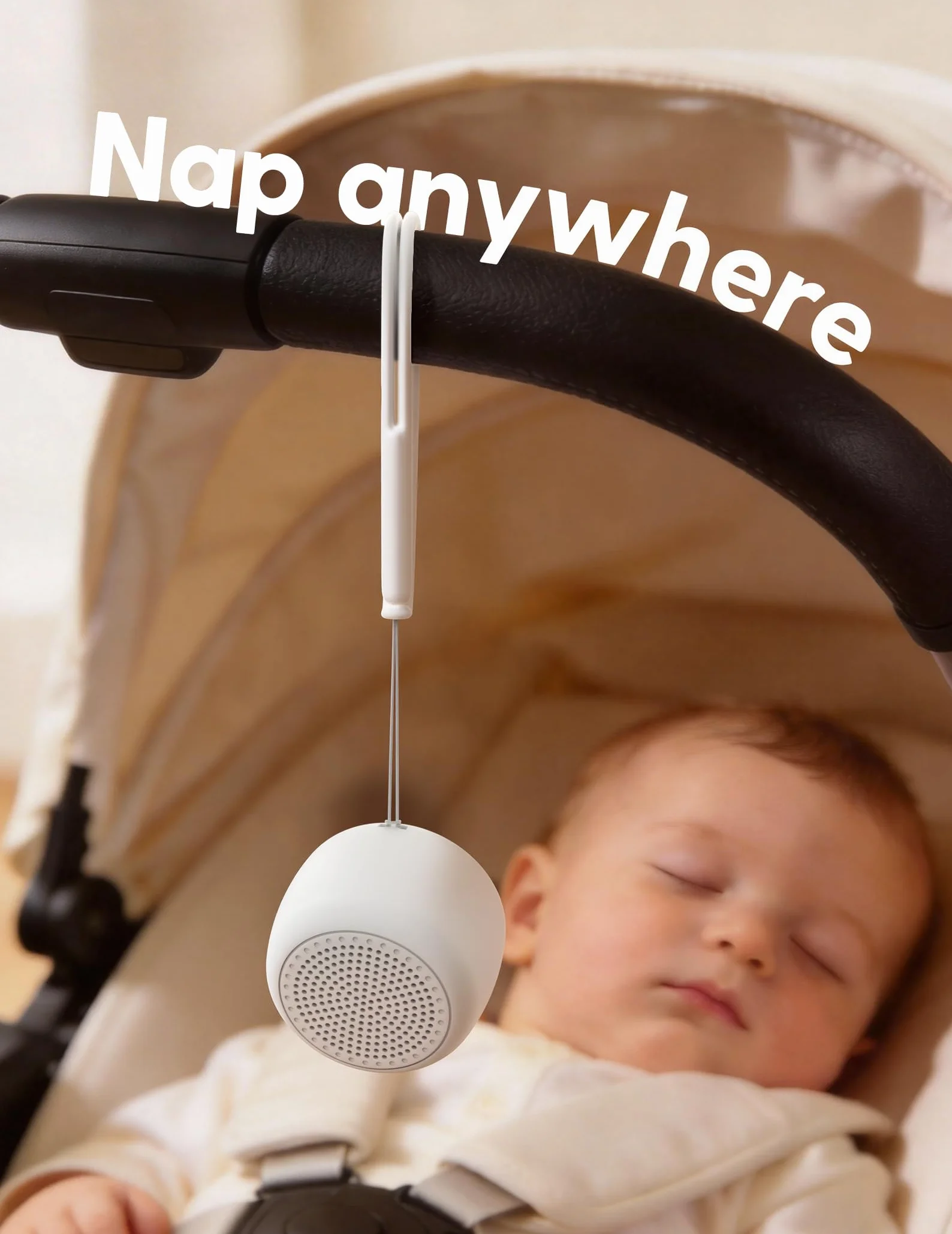 Babelio mini urządzenie dźwiękowe White Noise Machine dla dorosłych i dzieci, 15 dźwięków bez pętli, minutnik, łatwy do kieszeni i podróży, biały
