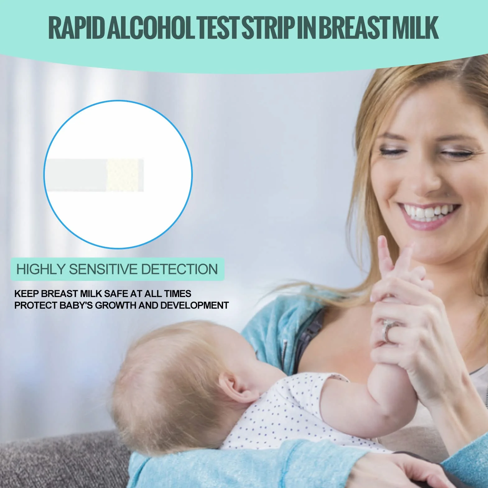 25 Szt. Paski Testowe na Obecność Alkoholu w Mleku Matki z Butelką dla Matki Test na Alkohol Zapewniają Matkom Karmiącym Przejrzystość, łatwe, Szybkie i Precyzyjne Wykrywanie Karmienia Piersią