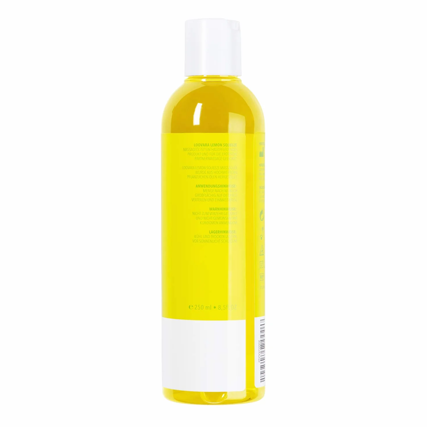 Loovara Olejekdo masażu 250 ml, LEMON SQUEEZE, erotyczny i pobudzający do o owocowo-cytrusowym zapachu, zapewniający przyjemną grę wstępną i dla partnerów | naturalne oleje, derm. Przetestowany