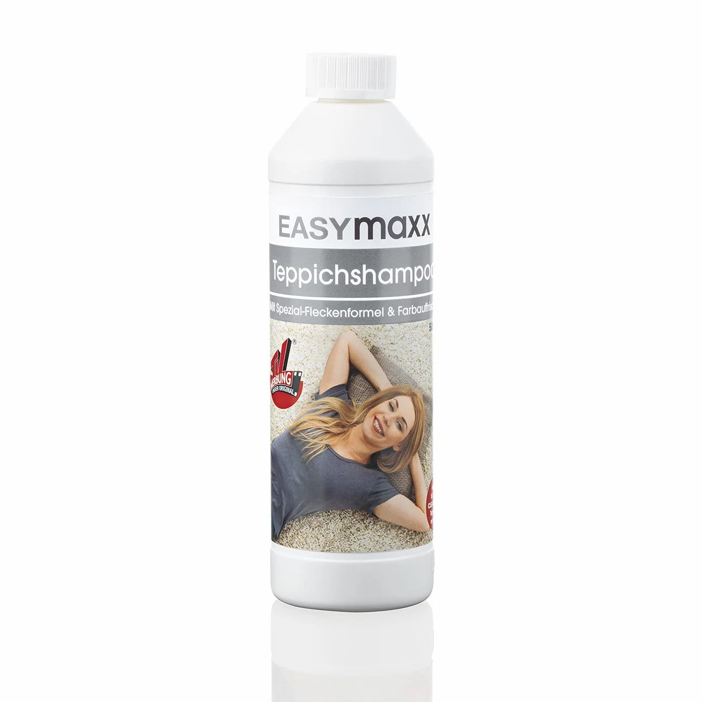 EASYmaxx szampon do dywanów, 500 ml, bardzo wydajny do wszystkich urządzeń do czyszczenia dywanów, odkurzaczy i odkurzaczy dywanów – jakość Made in Germany