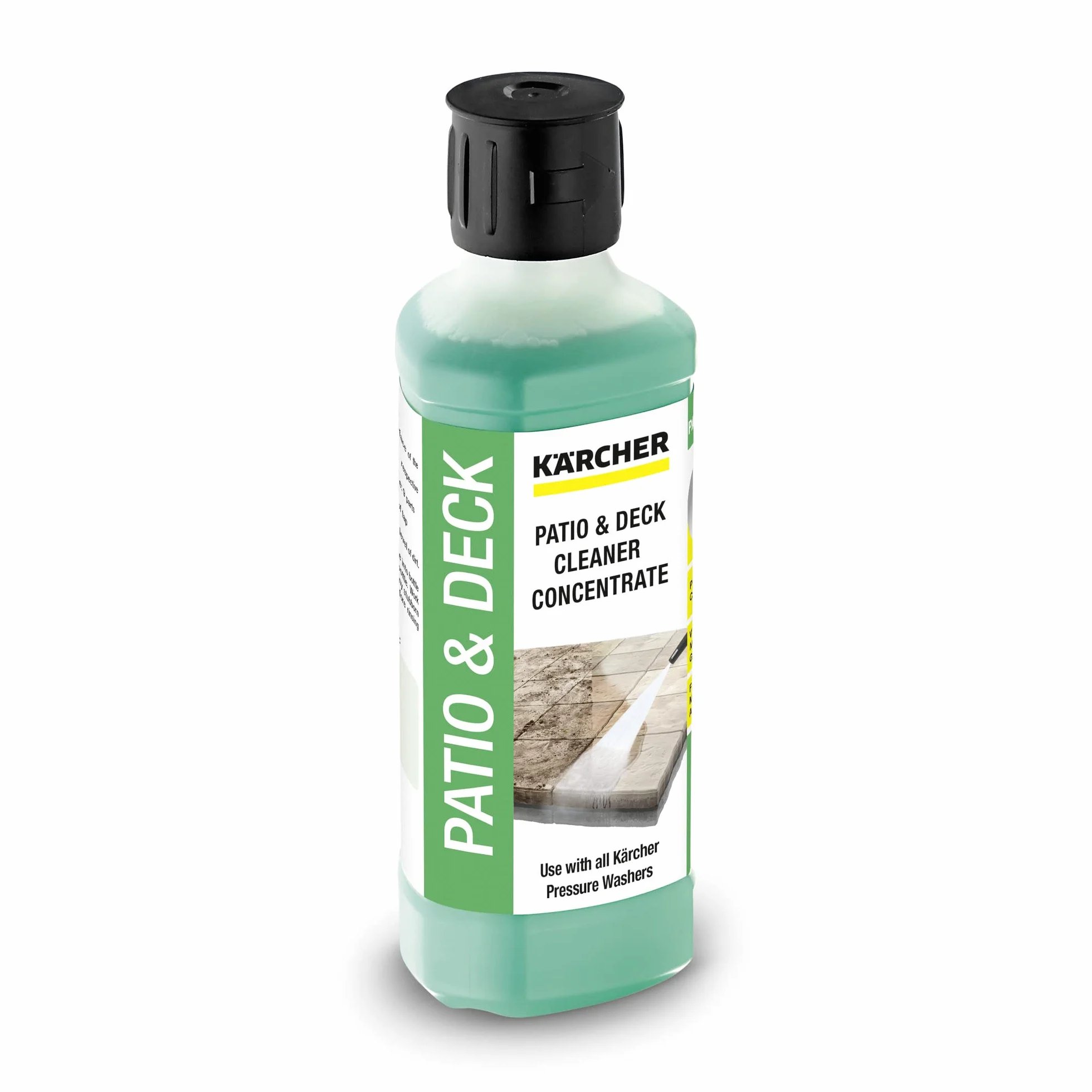 Kärcher środek czyszczący Patio & Deck, do czyszczenia balkonów i tarasów z drewna i kamienia, z 500ml koncentratu uzyskuje się 5l płynu czyszczącego.