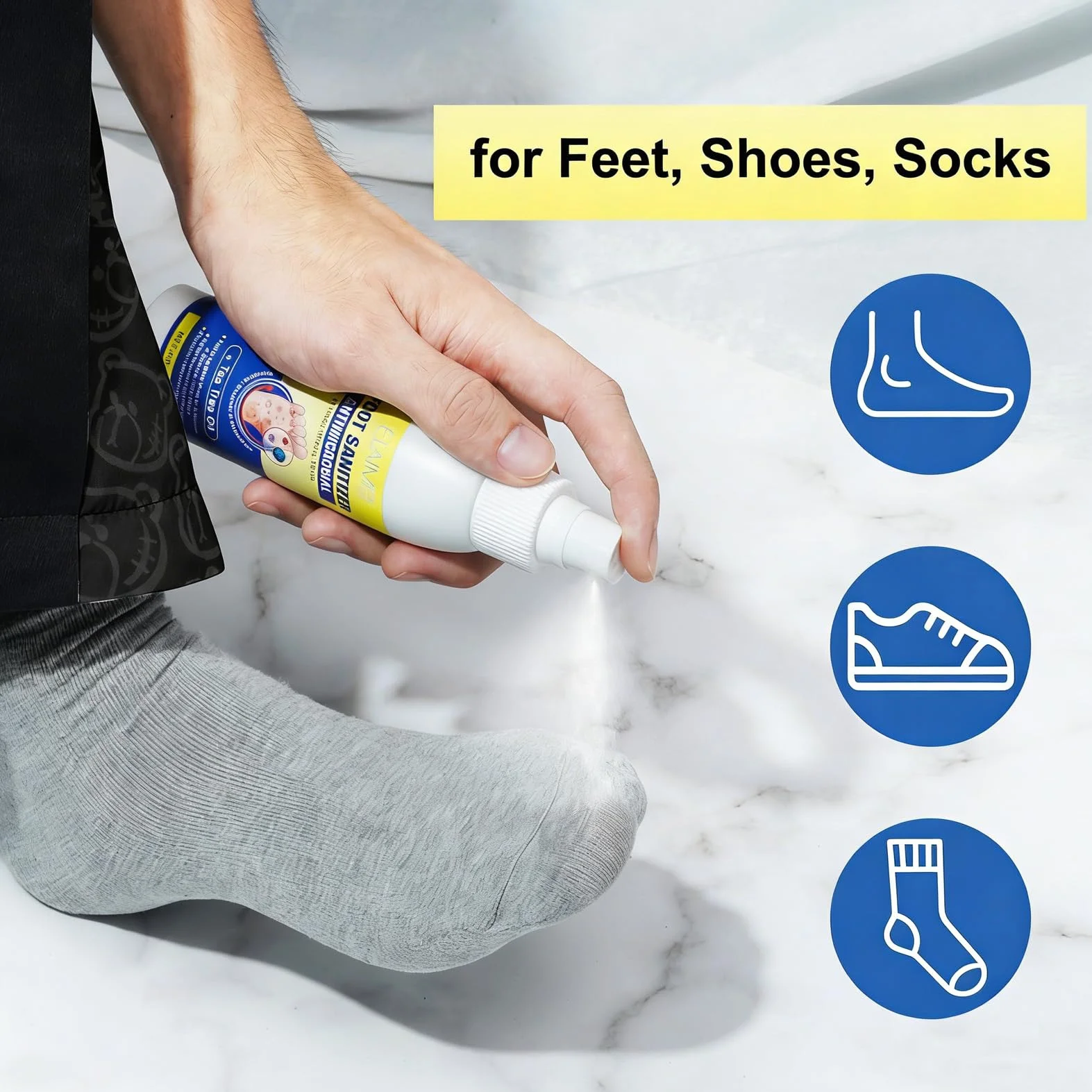 Spray do stóp, olejek z drzewa herbacianego, spray na grzybicę stóp, 120 ml, zapobiega powstawaniu grzybicy stóp, eliminuje zapach stóp dla mężczyzn i kobiet