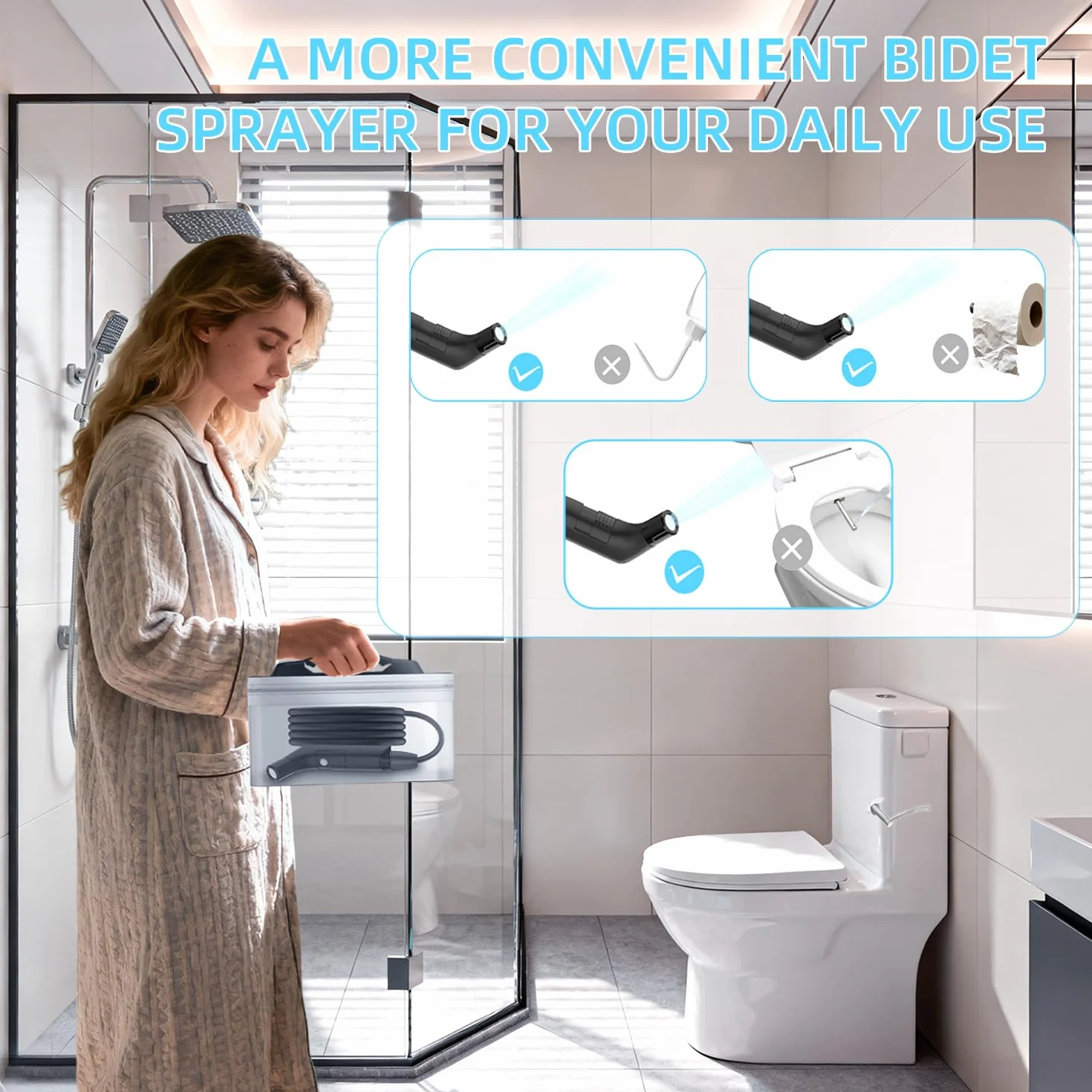 Przenośny bidet podróżny USB-C 2,3 l czarny