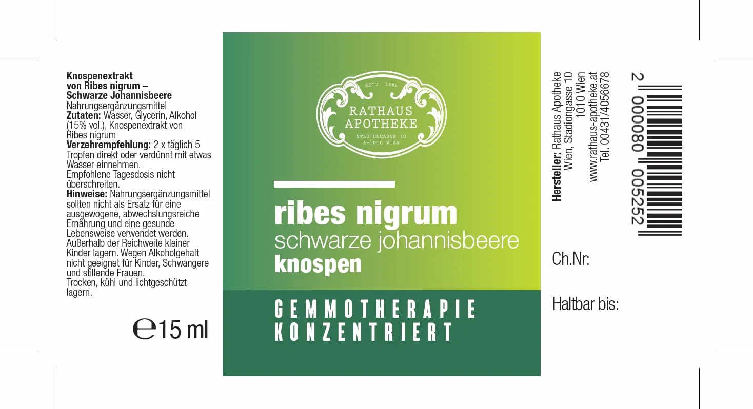 Skoncentrowany ekstrakt z pąków Ribes nigrum czarna porzeczka gemoterapia 15 ml