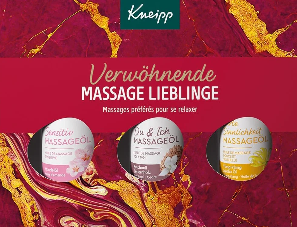 Kneipp Opakowanie prezentowe, rozpieszczający masaż ukochany – idealny prezent dla przyjemnego relaksu i rozpieszczania – 3 x 20 ml