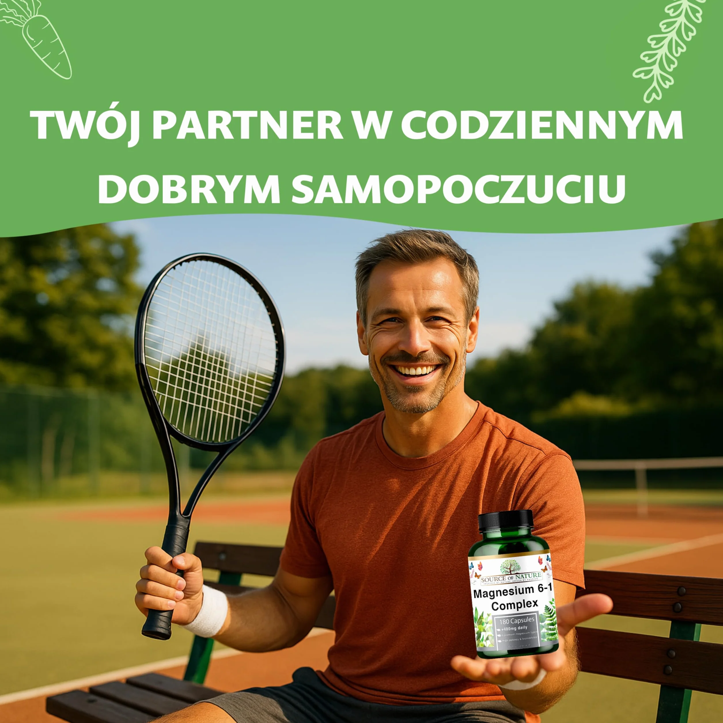 Magnez Kompleks 6-1 1500 mg Dziennie | 400 mg Magnezu Elementarnego | Tlenek, Bisglicynian, Jabłczan, Taurynian, Cytrynian & Asparaginian | 180 Kapsułek Wegańskich | Wysoka Dawka & Biodostępność
