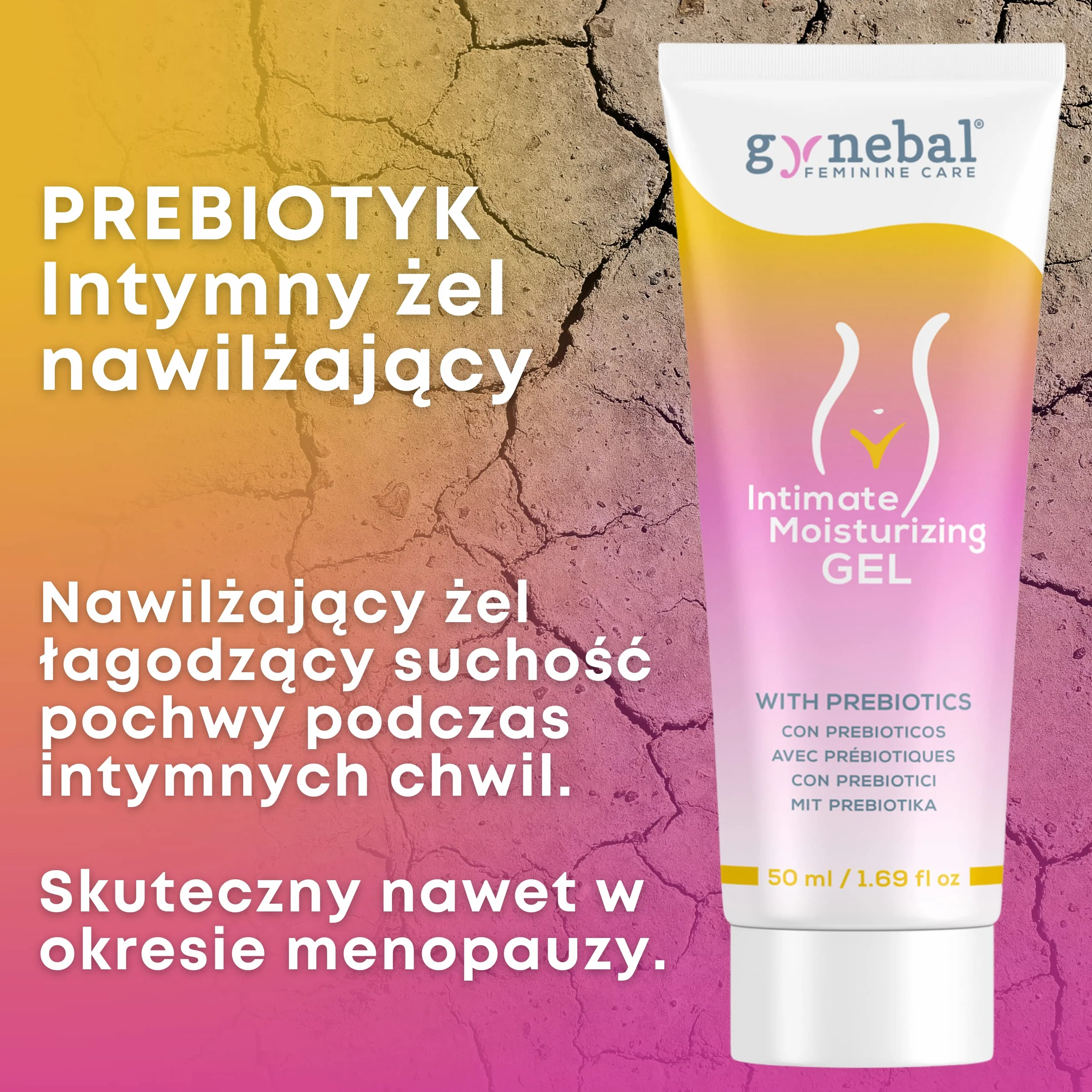 100 ml GYNEBAL Żel Intymny Dla Kobiet Nawilżająco-Natłuszczający Prebiotyk Sromu - ULGA ZEWNĘTRZNEJ SUCHOŚCI POCHWY - Intensywne nawilżenie i natychmiastowa świeżość