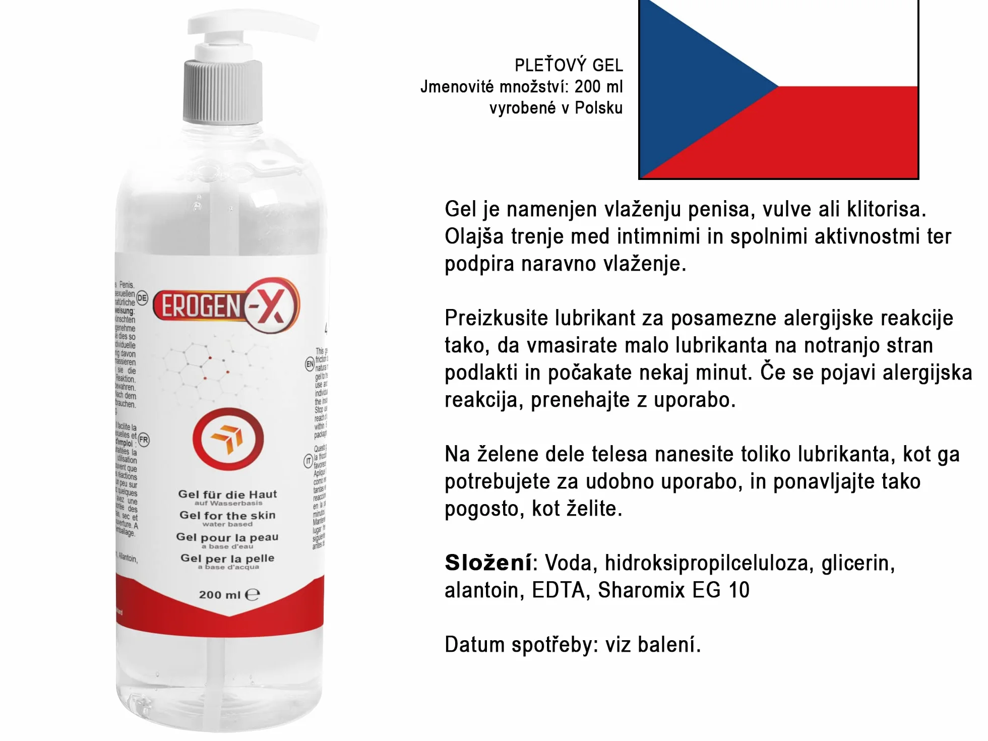 Erogen X: żel na skórę | strefy erogenne - 200 ml